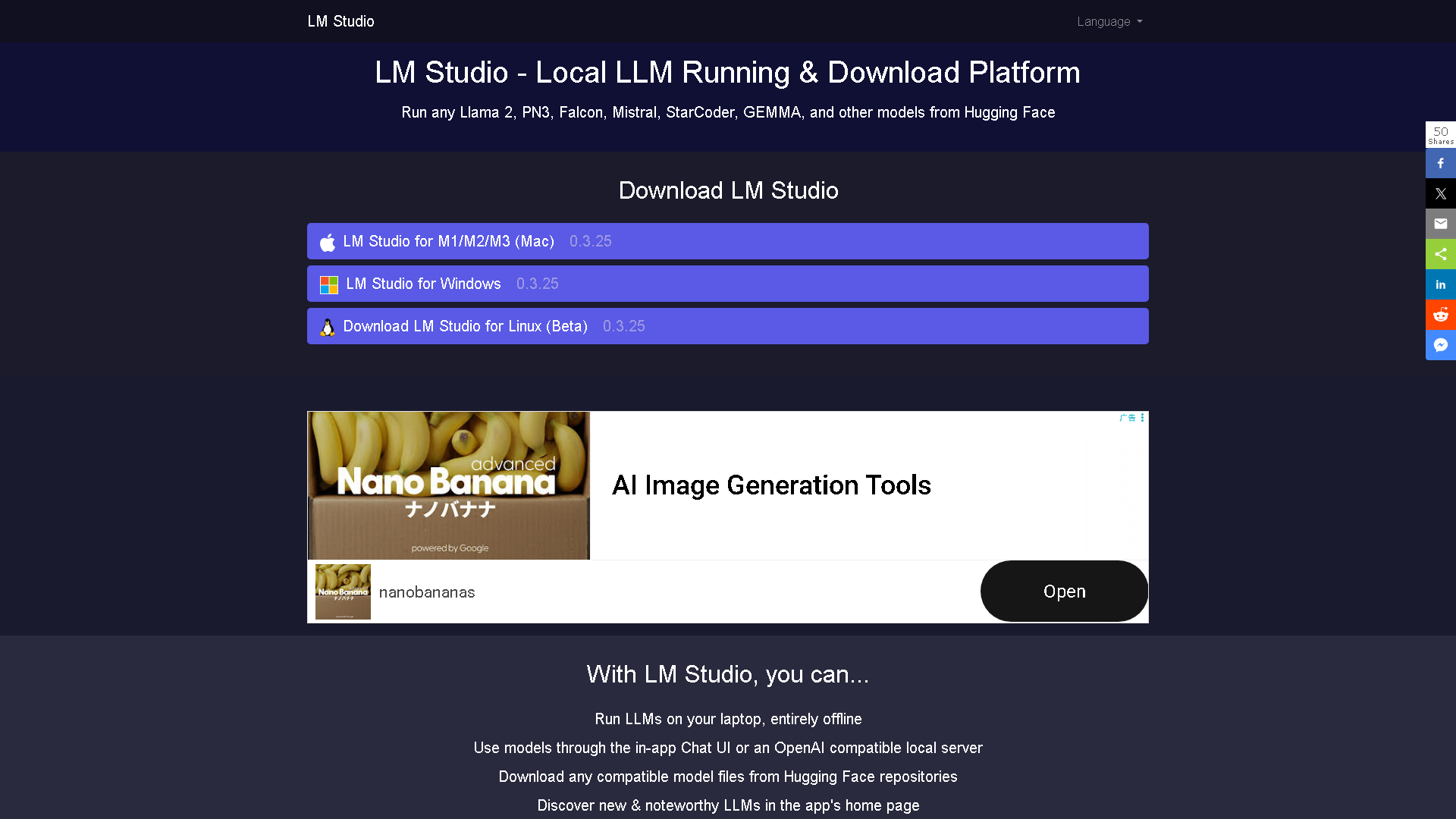 LM Studio Interface Screenshot - AI Models & Infrastructure Tool