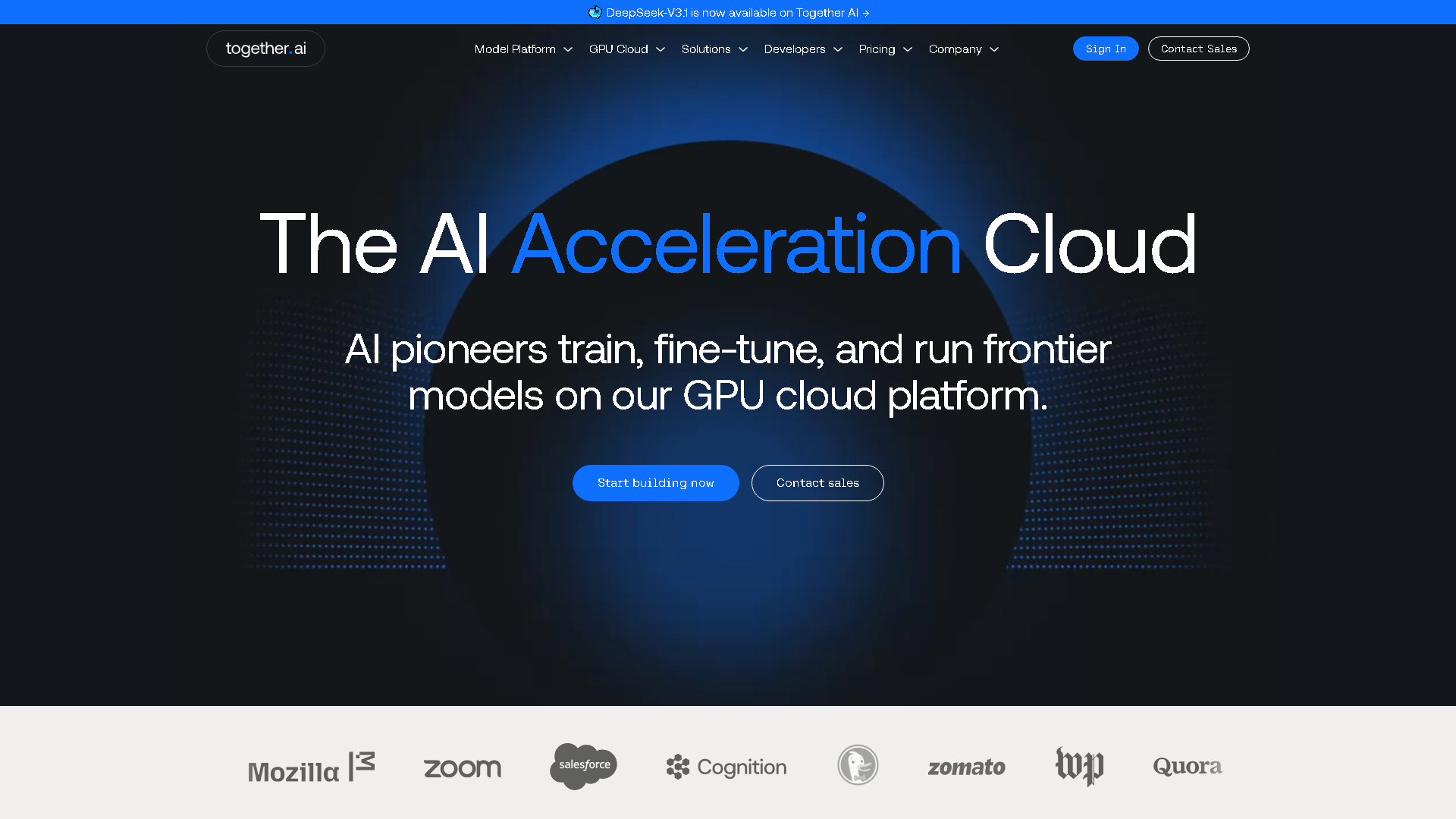 Together AI Interface Screenshot - Development & APIs Tool