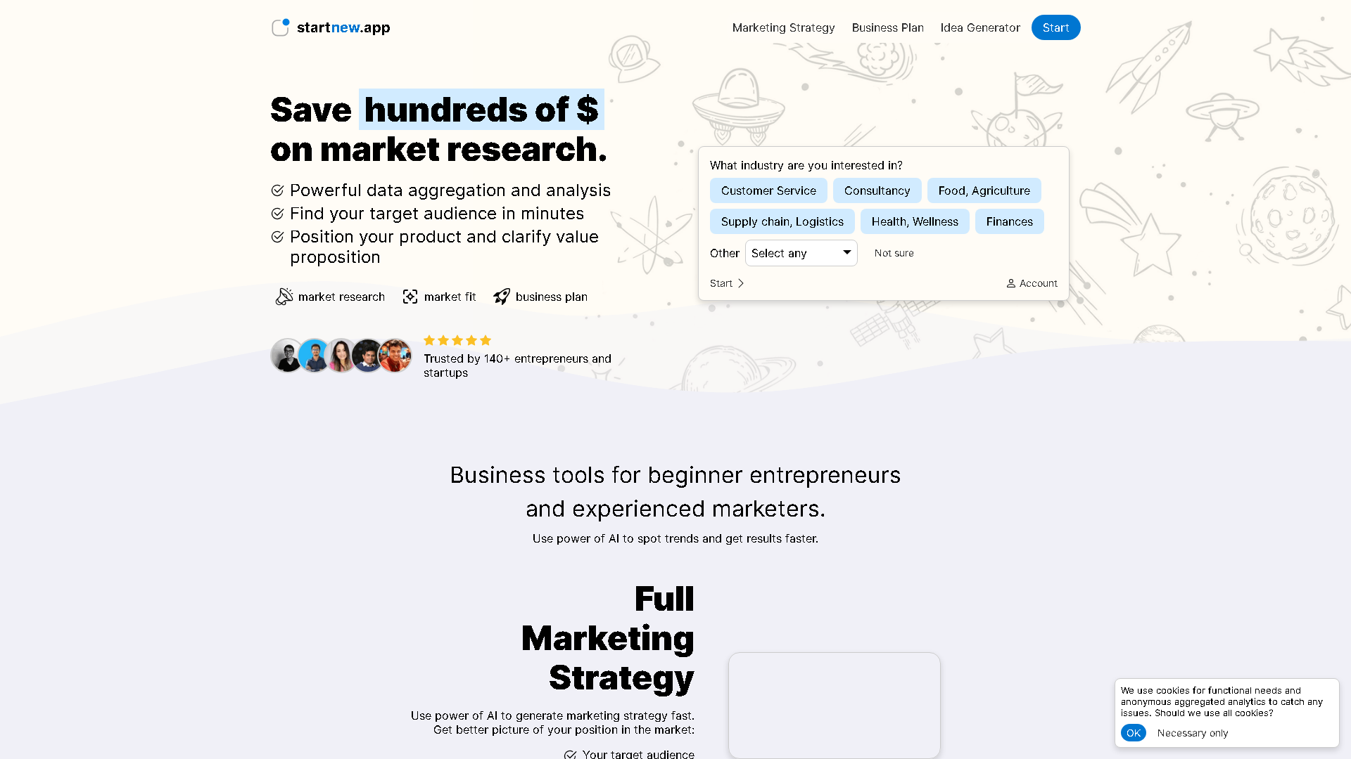 startnew.app Interface Screenshot - Marketing & Advertising Tool