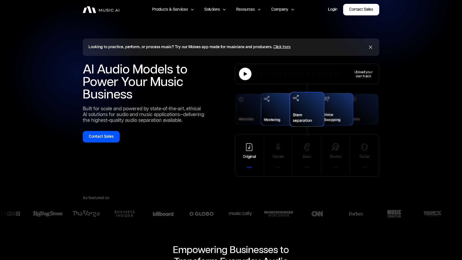 Music AI Interface Screenshot - Music & Audio Tool