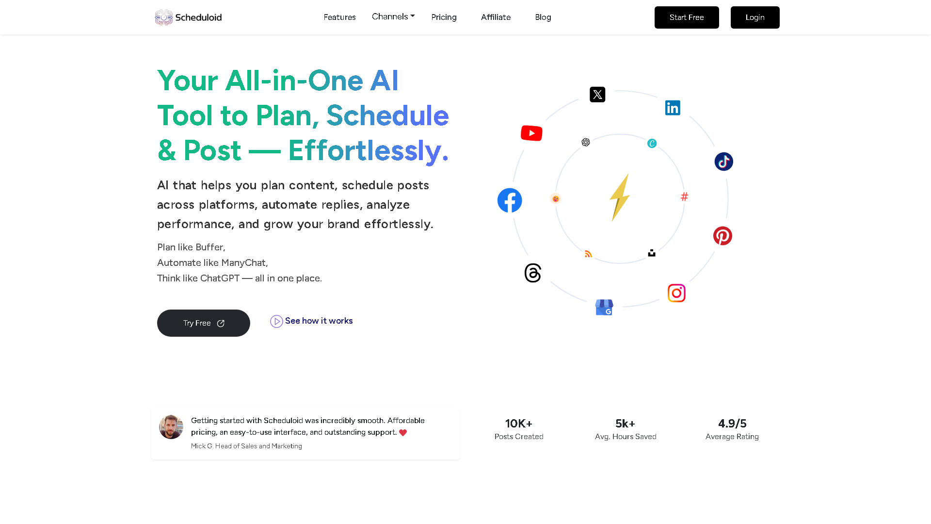 Scheduloid Interface Screenshot - Writing & Editing Tool