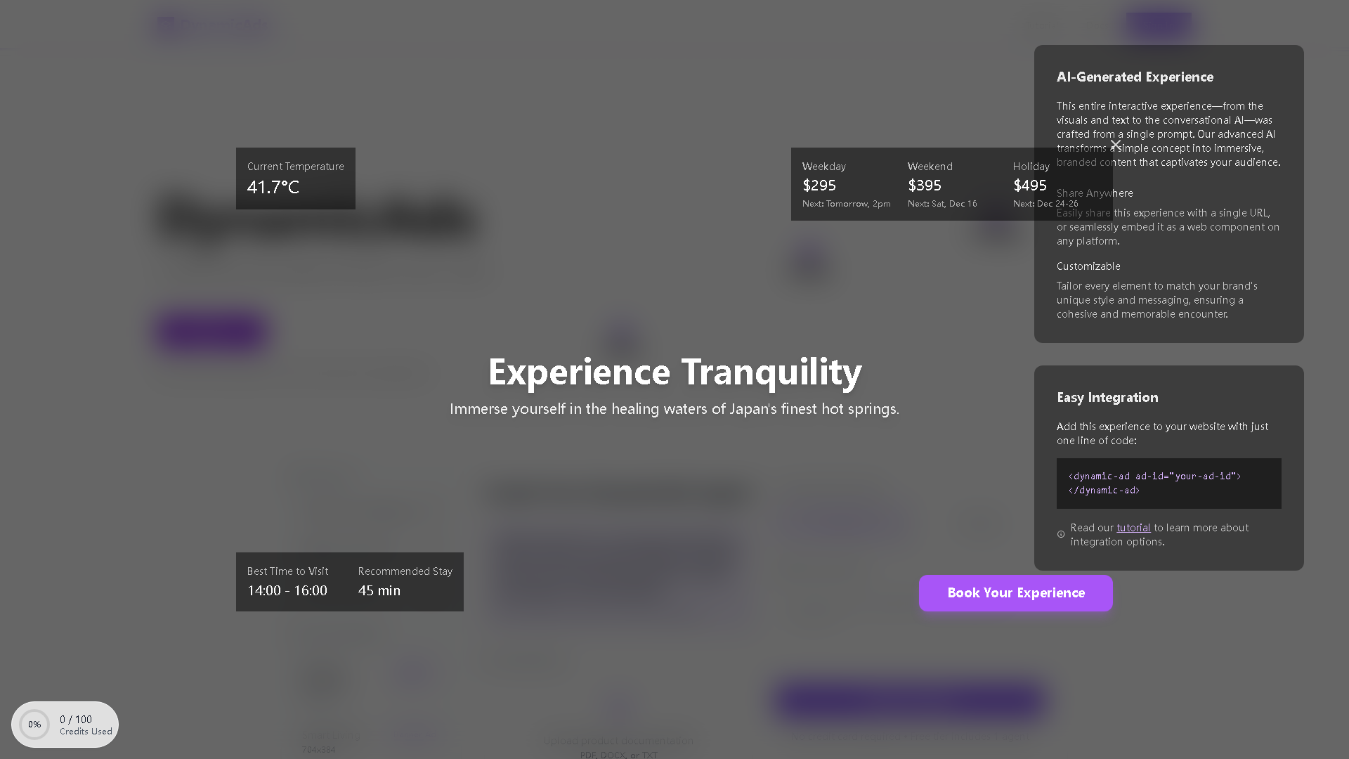 DynamicAds Interface Screenshot - Writing & Editing Tool
