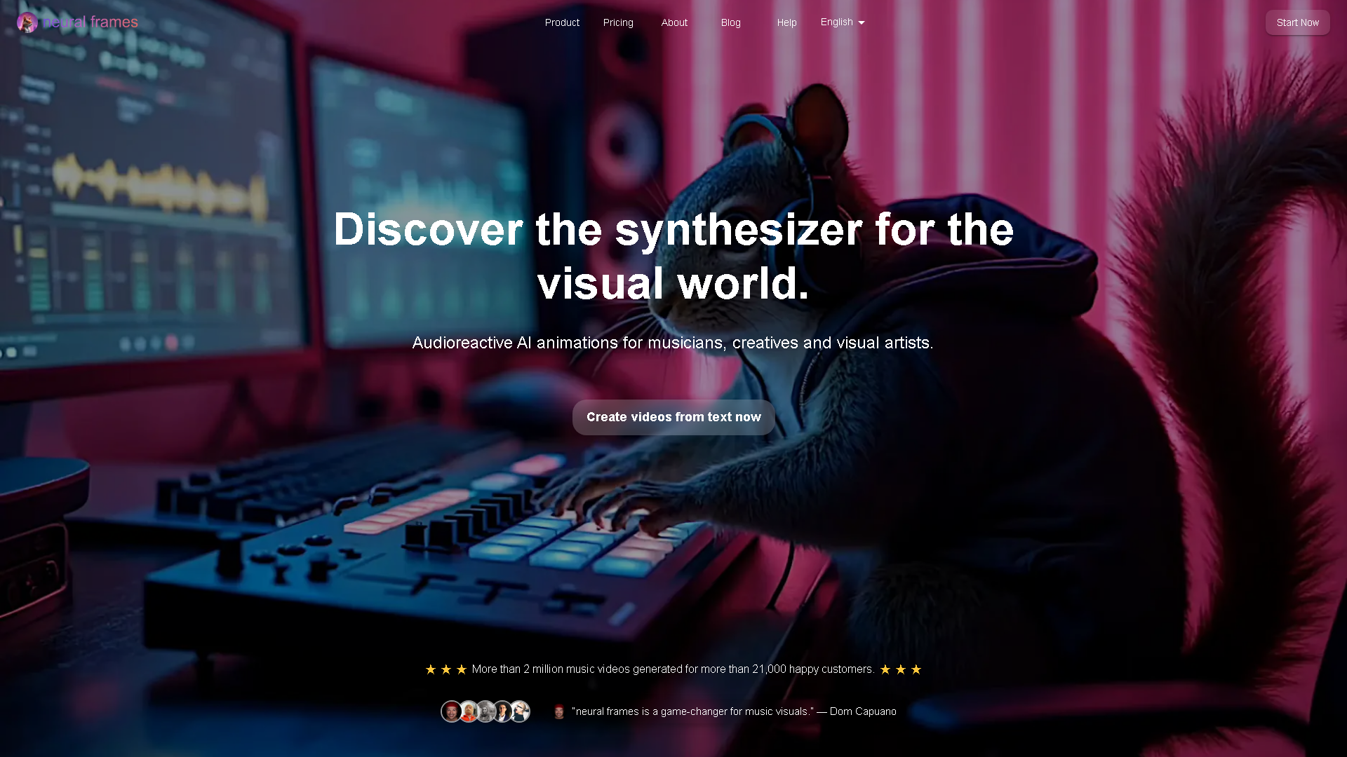 Neural Frames Interface Screenshot - Writing & Editing Tool