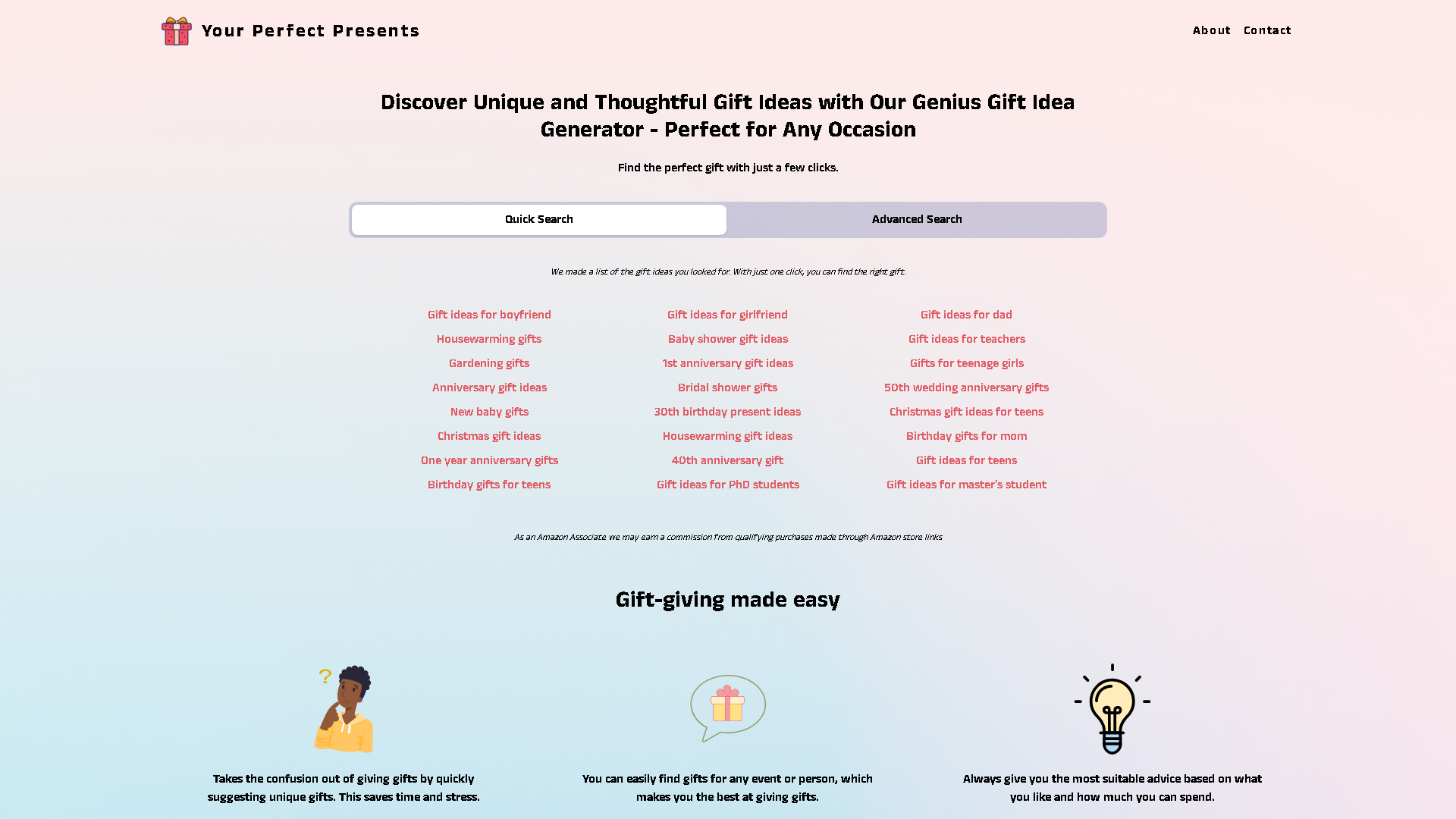 Your Perfect Presents Interface Screenshot - Daily Life Tool
