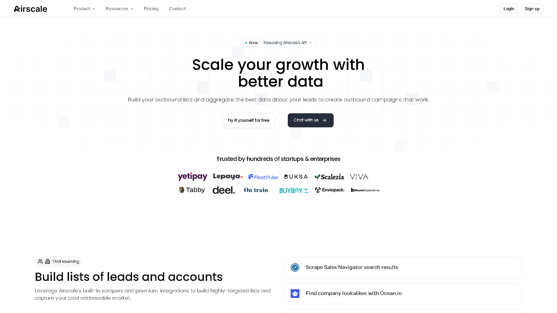 Airscale Interface Screenshot - Marketing & SEO Tool