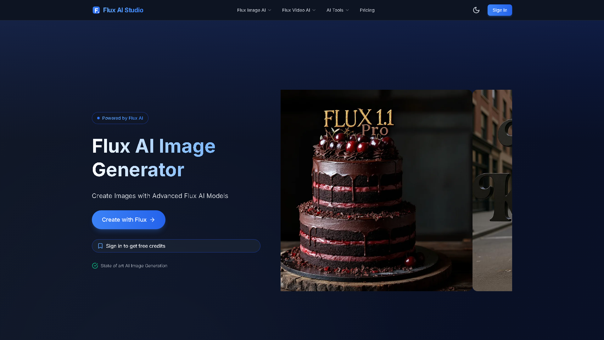 Flux AI Studio Interface Screenshot - Image & Design Tool