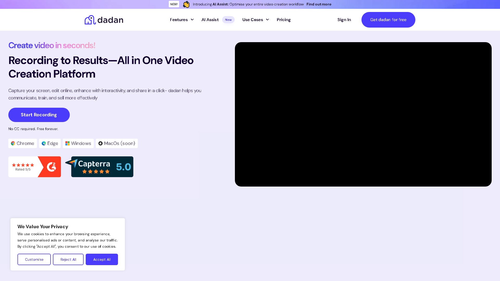 Dadan AI Assist Interface Screenshot - Writing & Editing Tool