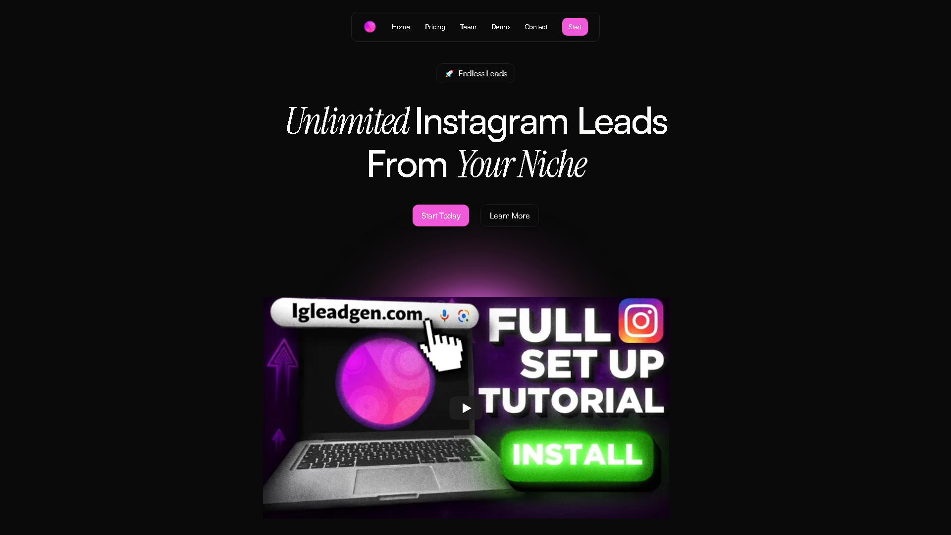 IgLeadGen Interface Screenshot - Social Media Tool