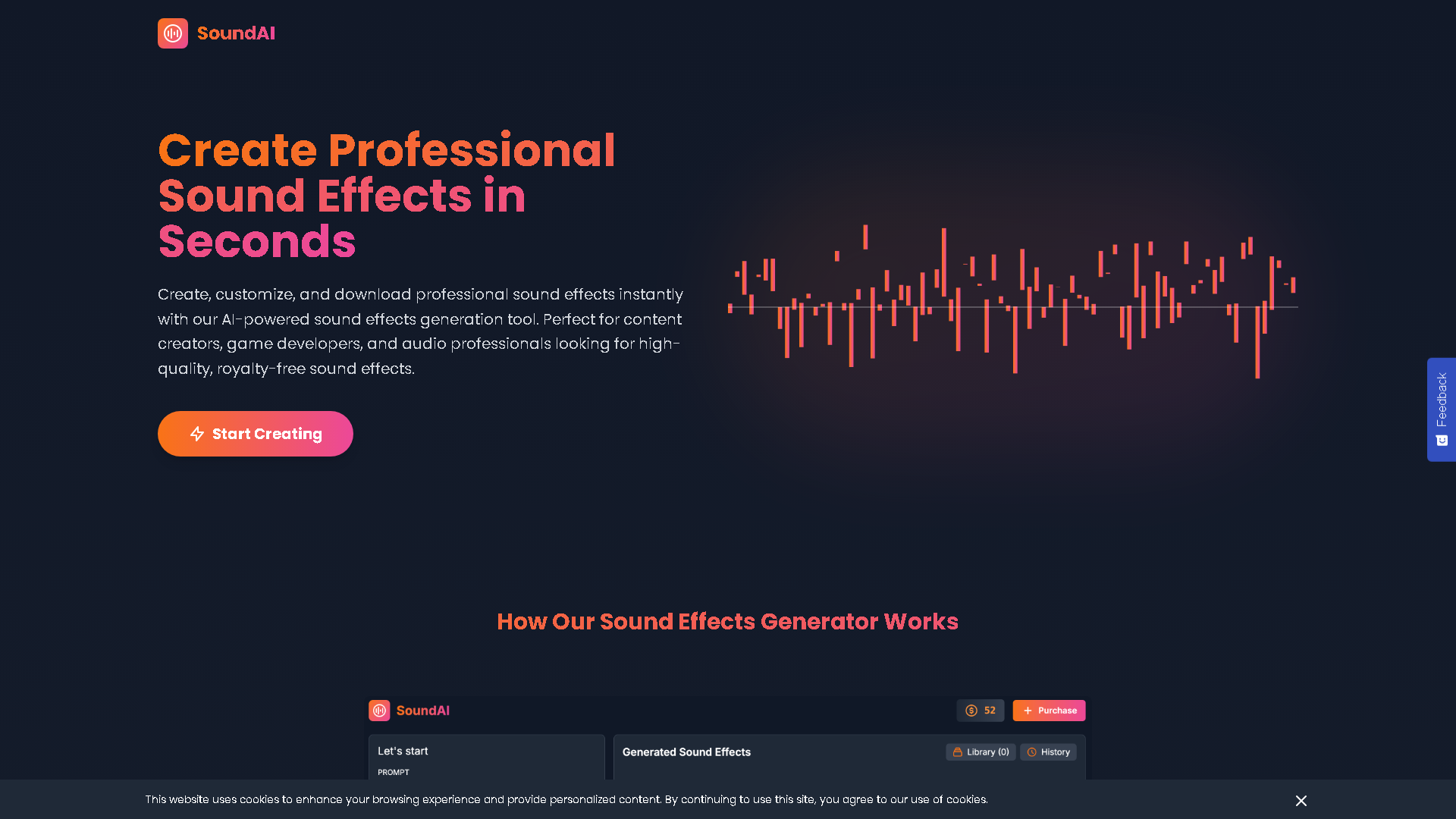 SoundAI Studio Interface Screenshot - Audio & Voice Tool