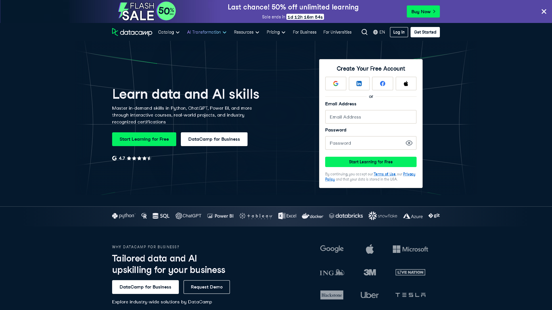 DataCamp Interface Screenshot - Writing & Editing Tool