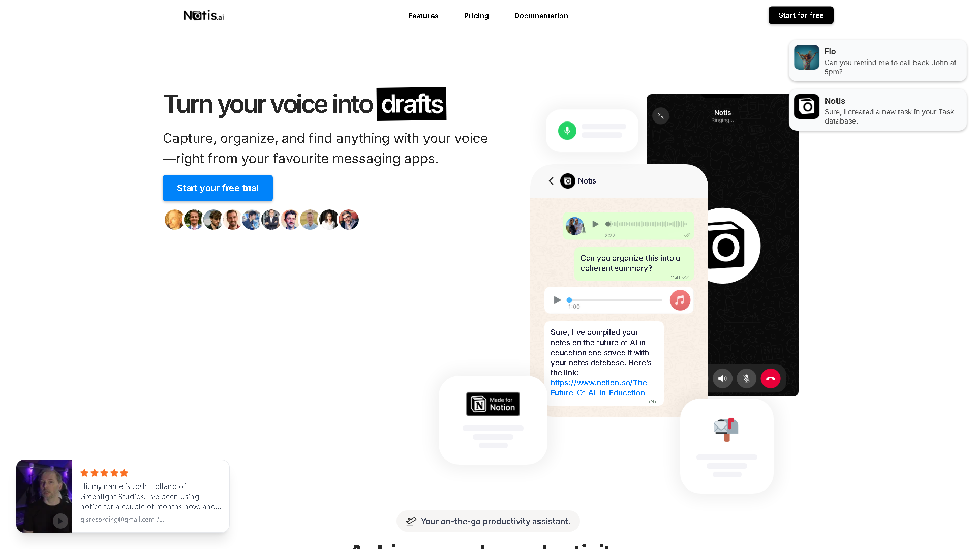 Notis Interface Screenshot - Voice Generation & Conversion Tool