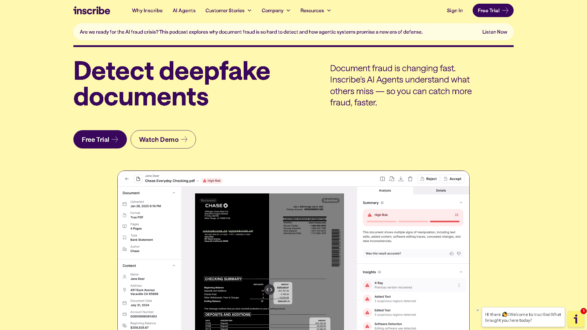 Inscribe Interface Screenshot - AI Detection & Anti-Detection Tool