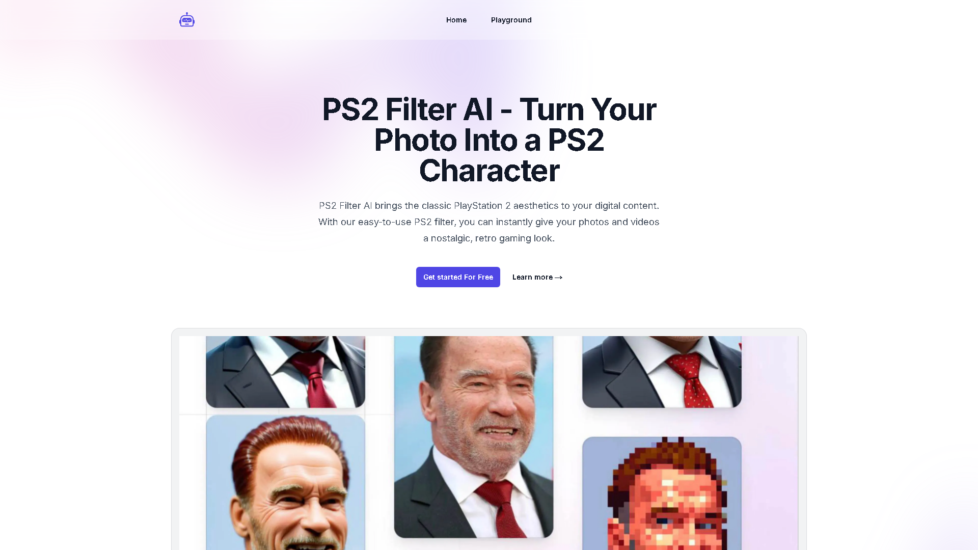 PS2 Filter AI Interface Screenshot - Image & Design Tool