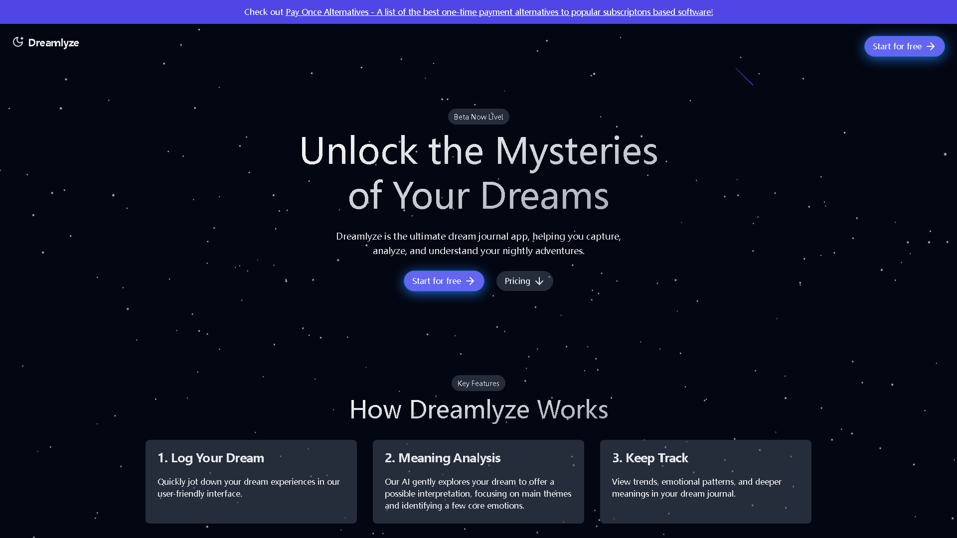 Dreamlyze Interface Screenshot - Daily Life Tool