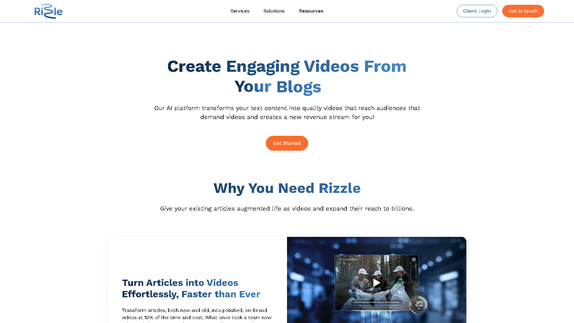 Rizzle Interface Screenshot - Social Media Tool