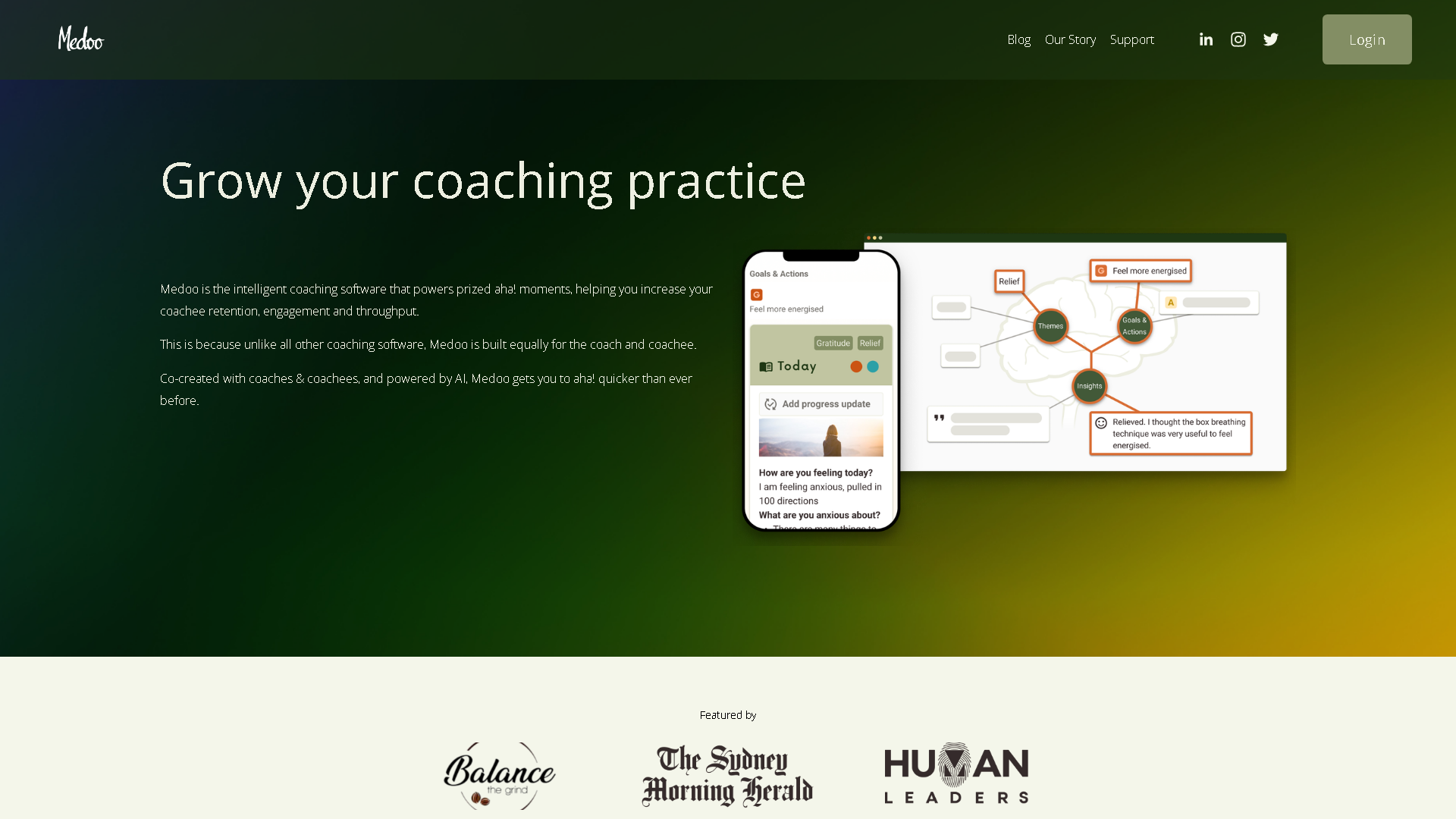 Medoo Interface Screenshot - Health & Wellness Tool