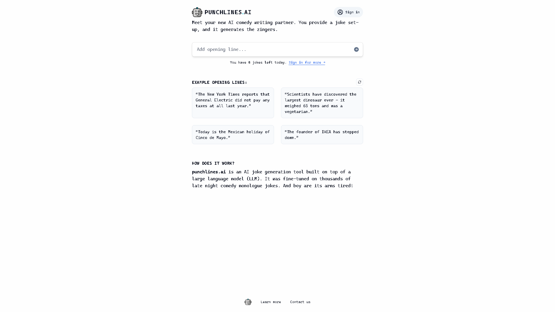 punchlines.ai Interface Screenshot - Writing & Editing Tool