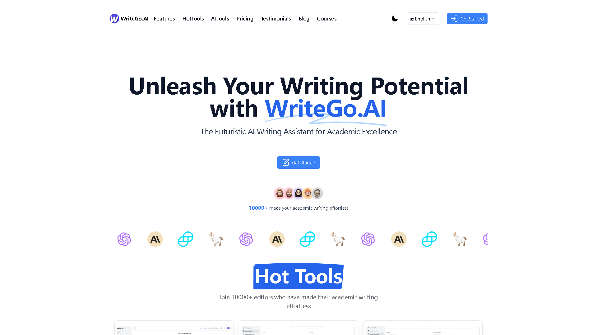 WriteGo.AI Interface Screenshot - Writing & Editing Tool