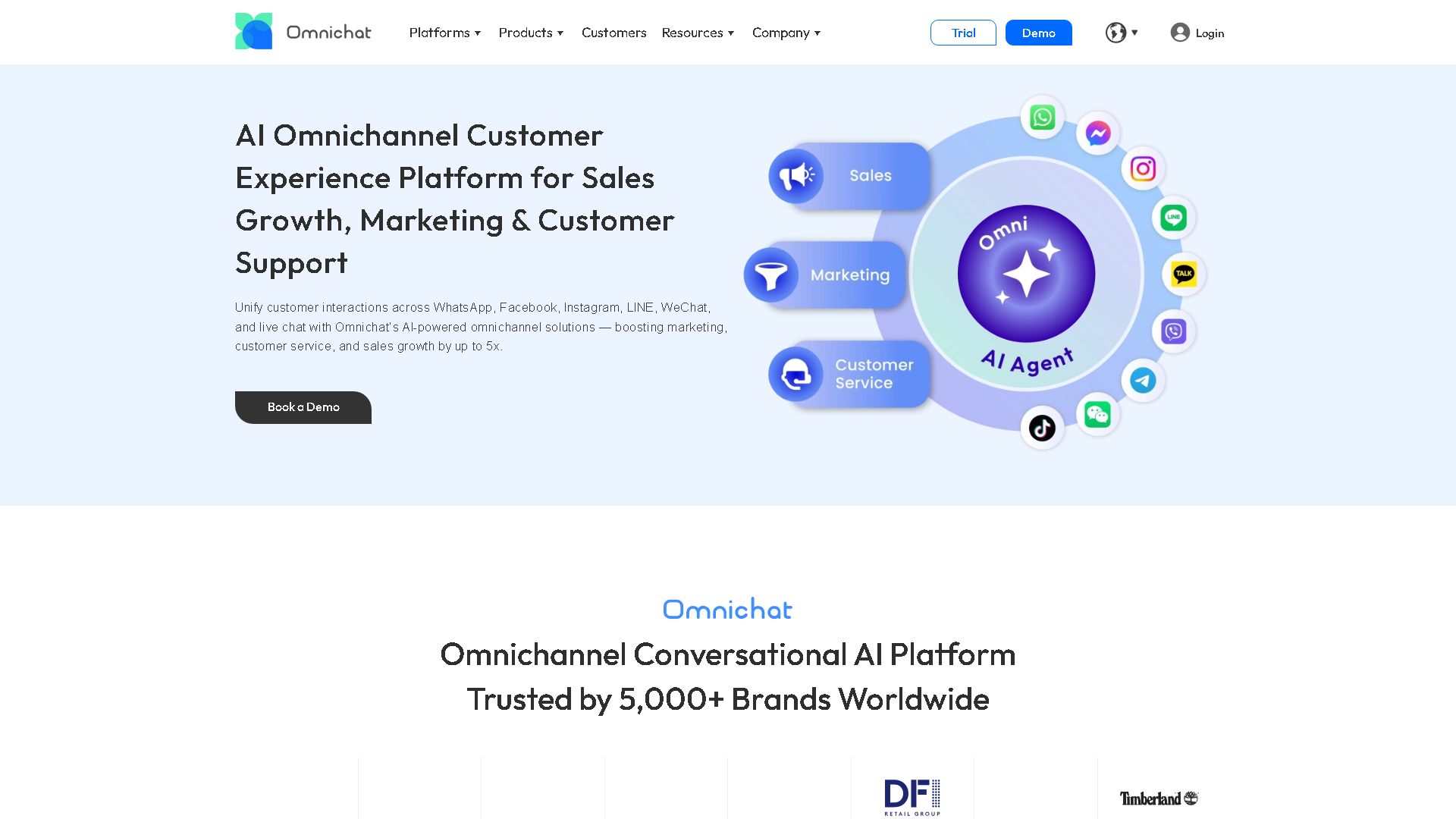 Omnichat Interface Screenshot - Social Media Tool