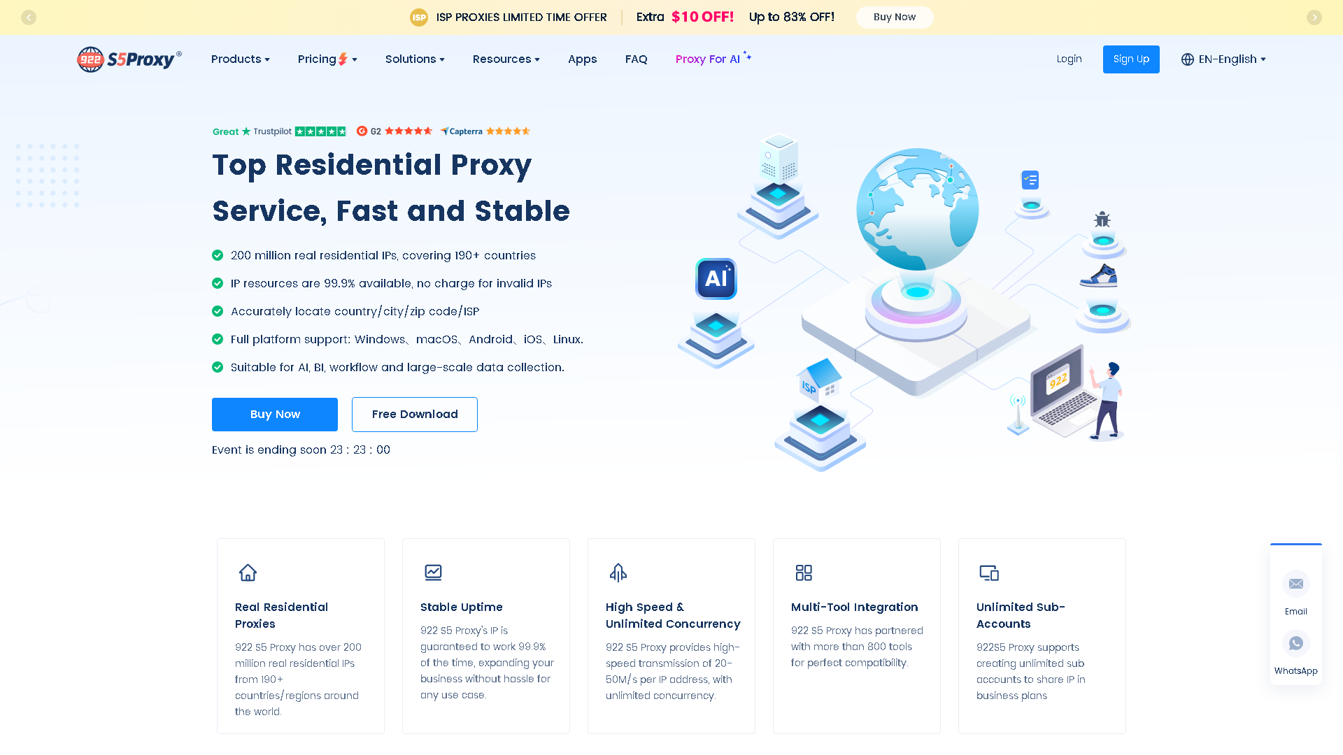 922 S5 Proxy Interface Screenshot - Coding & Development Tool