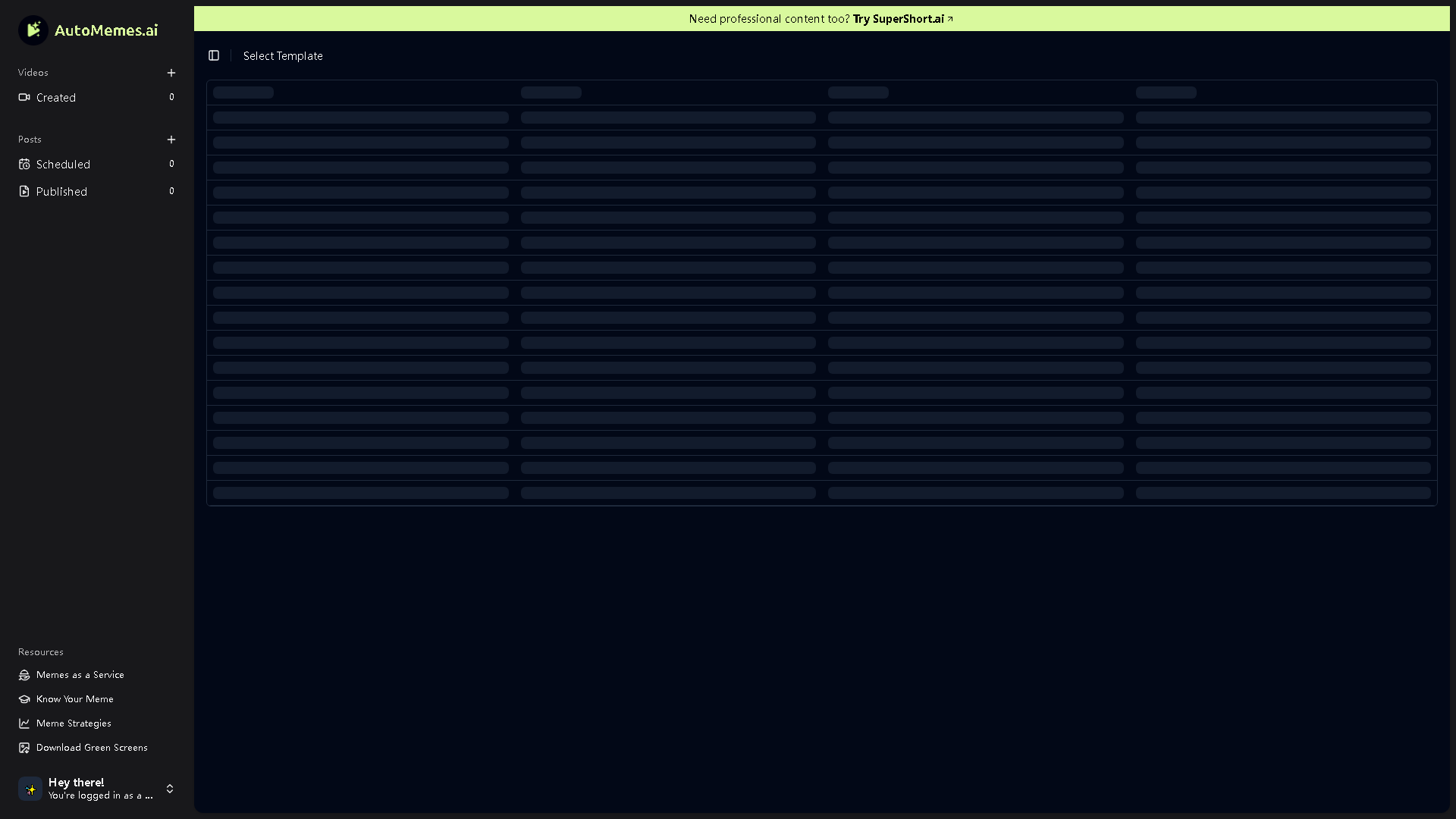 AutoMemes.ai Interface Screenshot - Social Media Tool