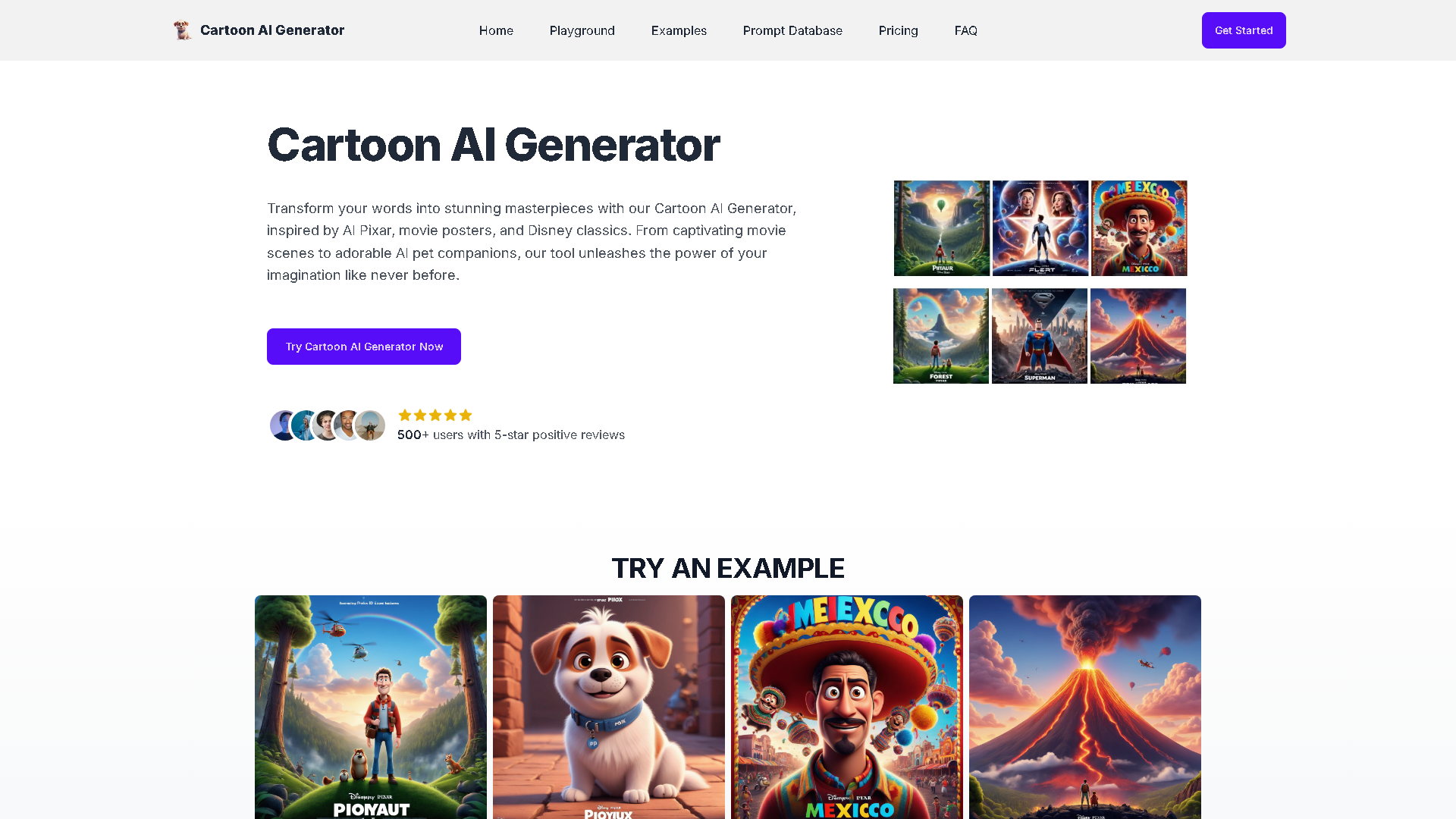 Cartoon AI Generator Interface Screenshot - Art & Creative Design Tool
