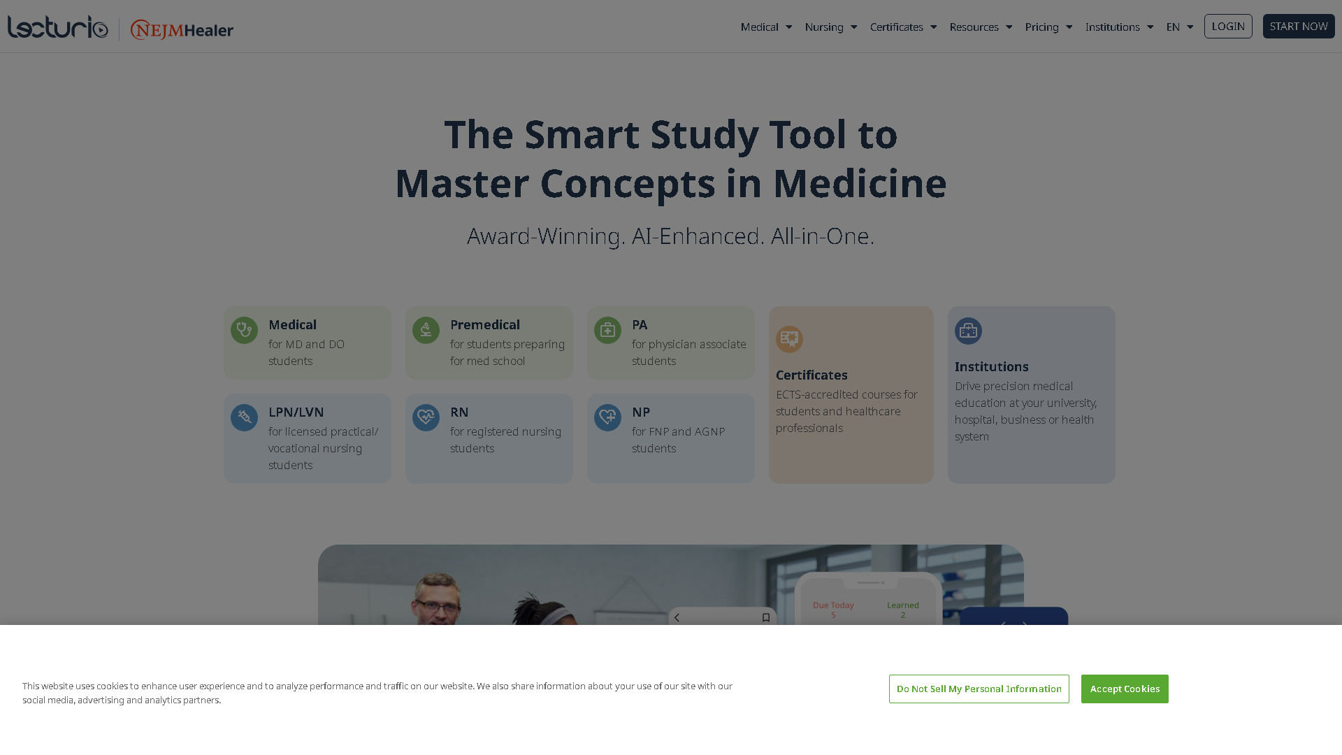 Lecturio Interface Screenshot - Health & Wellness Tool