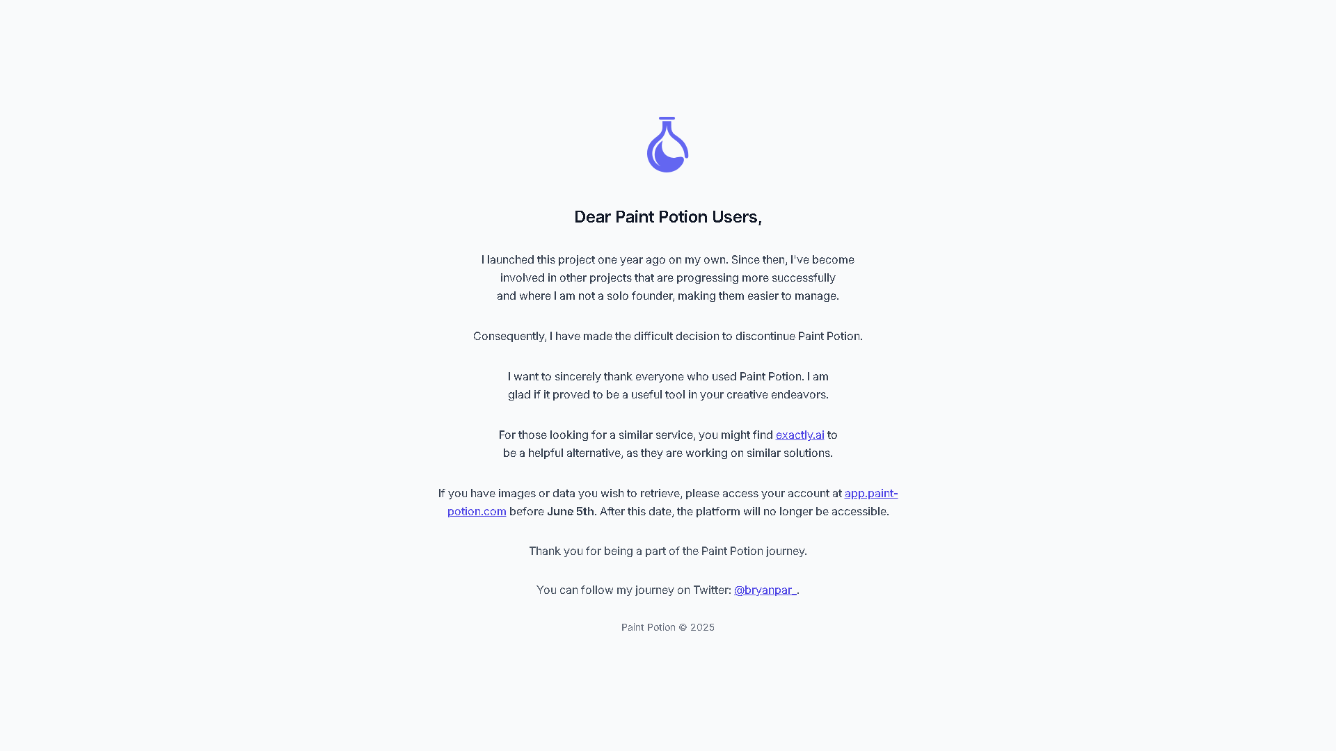 Paint Potion Interface Screenshot - Art & Creative Design Tool