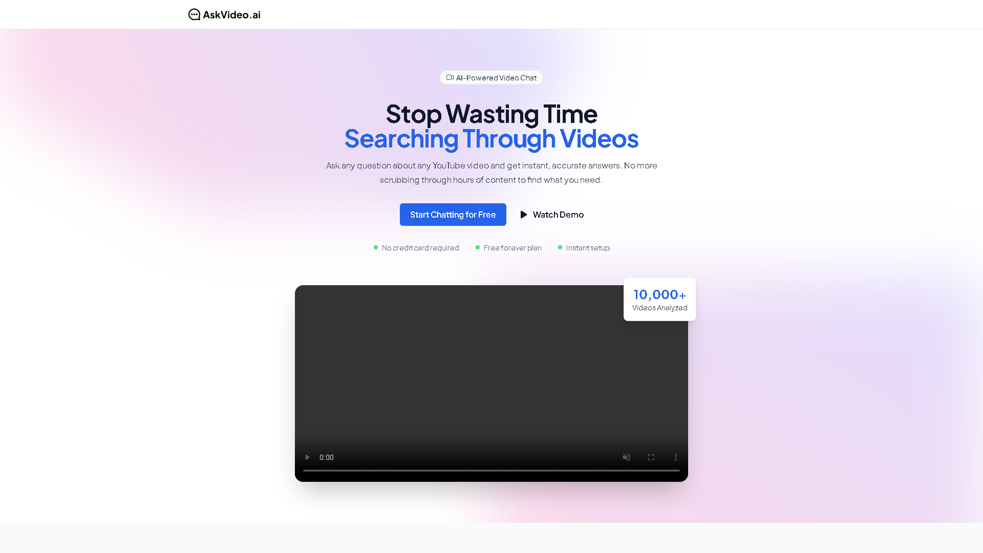 AskVideo.ai Interface Screenshot - Social Media Tool