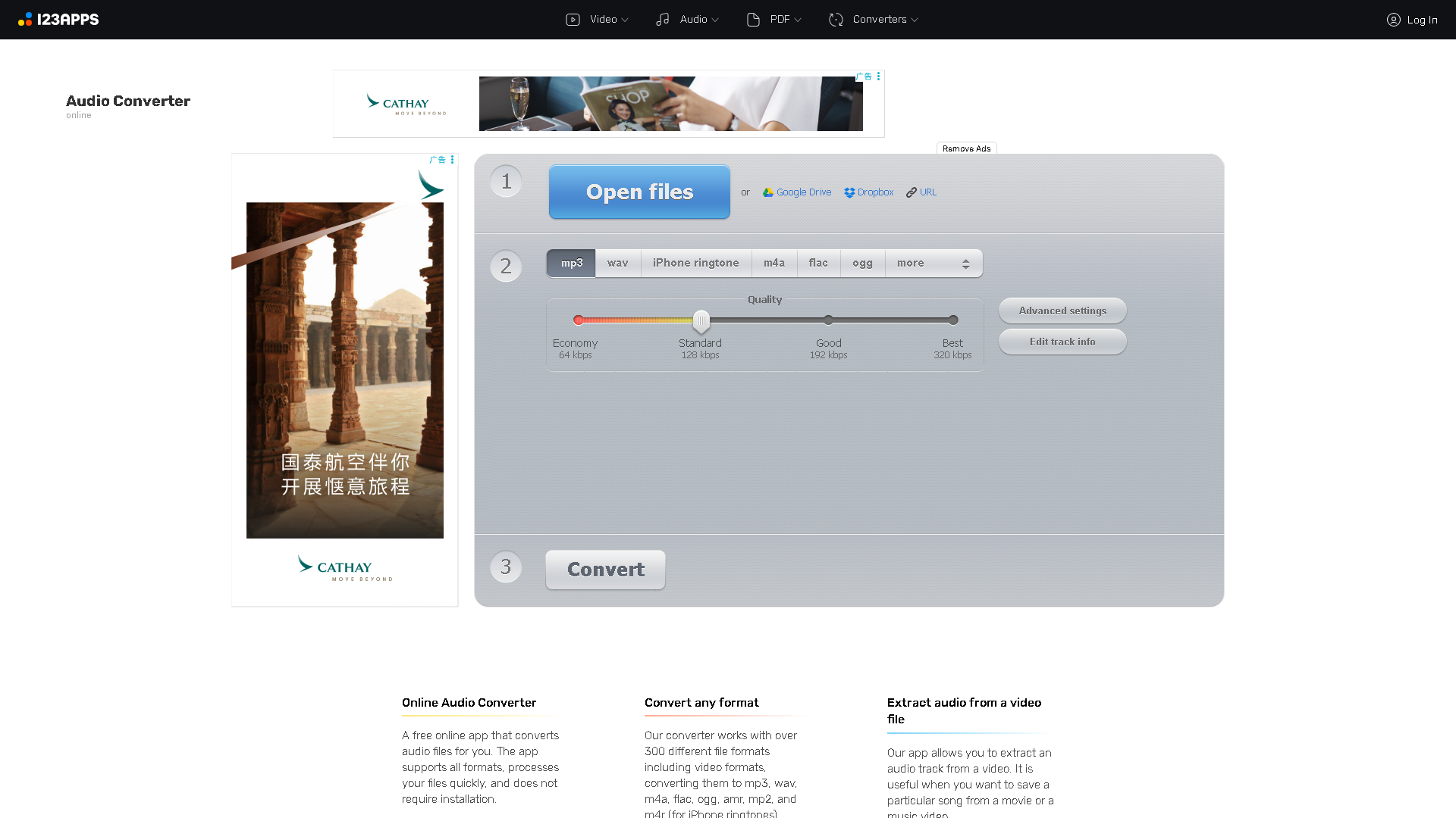 Online Audio Converter Interface Screenshot - Music & Audio Tool