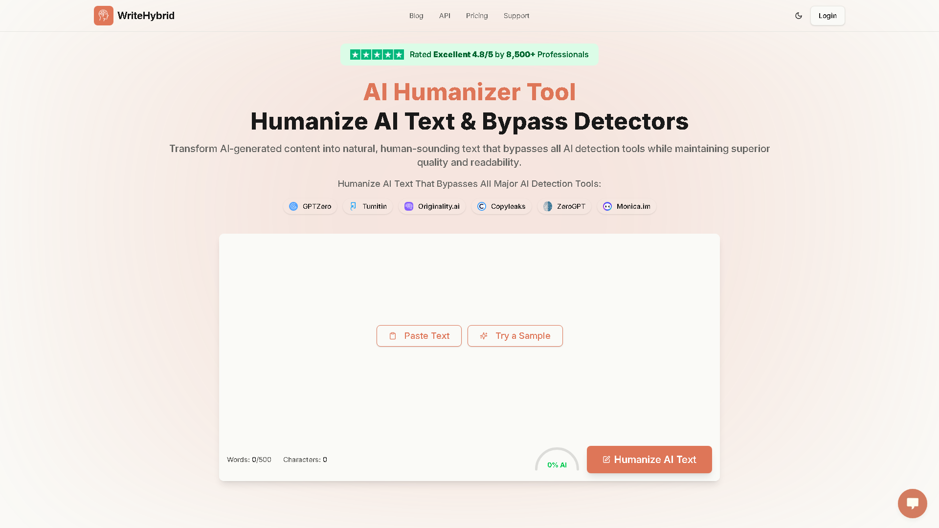 Humanize AI Text & AI Humanizer Online Interface Screenshot - AI Detection & Anti-Detection Tool