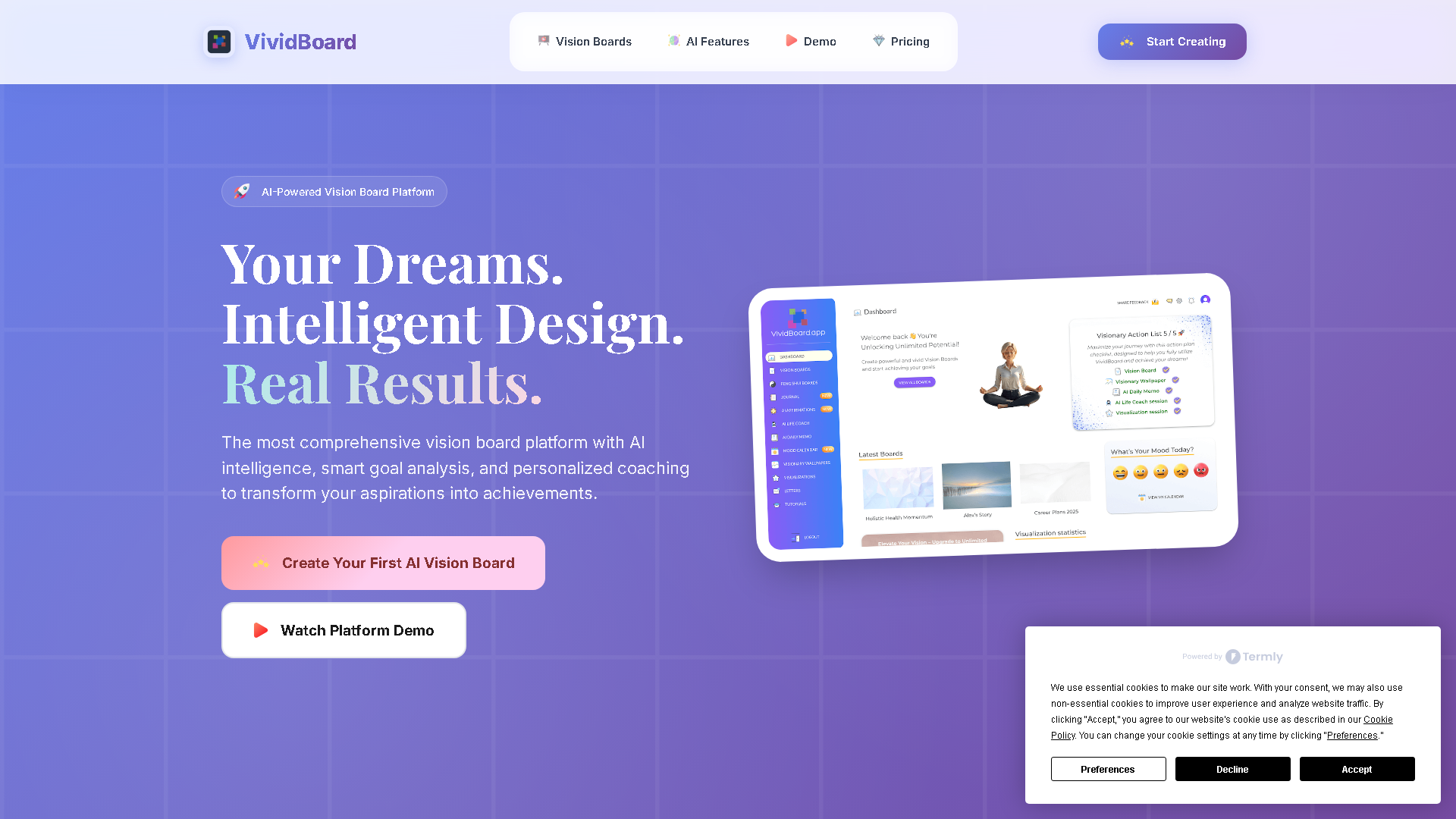 VividBoard Interface Screenshot - Writing & Editing Tool