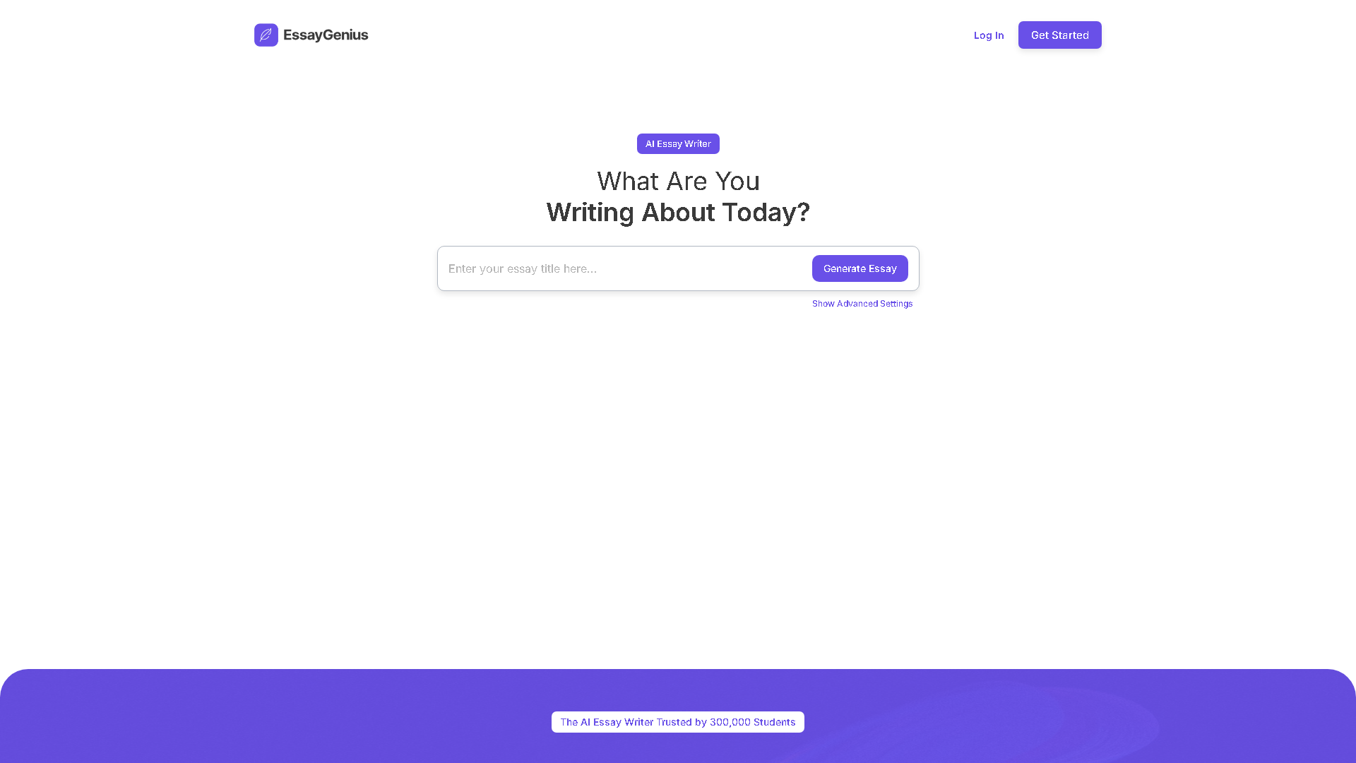 EssayGenius Interface Screenshot - Writing & Editing Tool