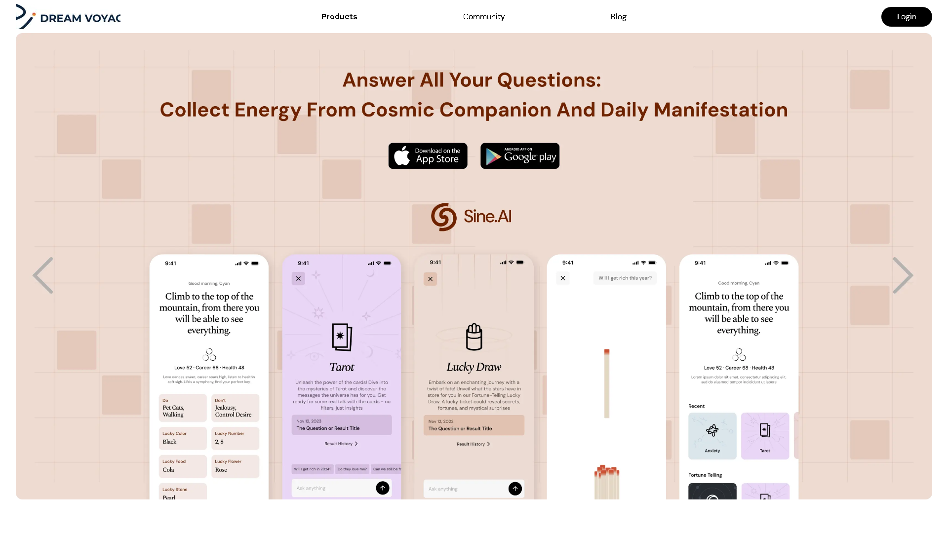 Dream Voyage Interface Screenshot - Daily Life Tool