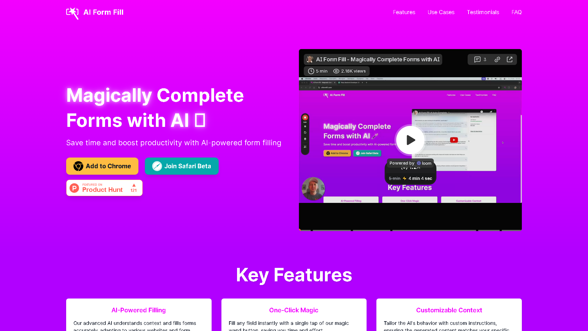 AI Form Fill Interface Screenshot - Office & Productivity Tool