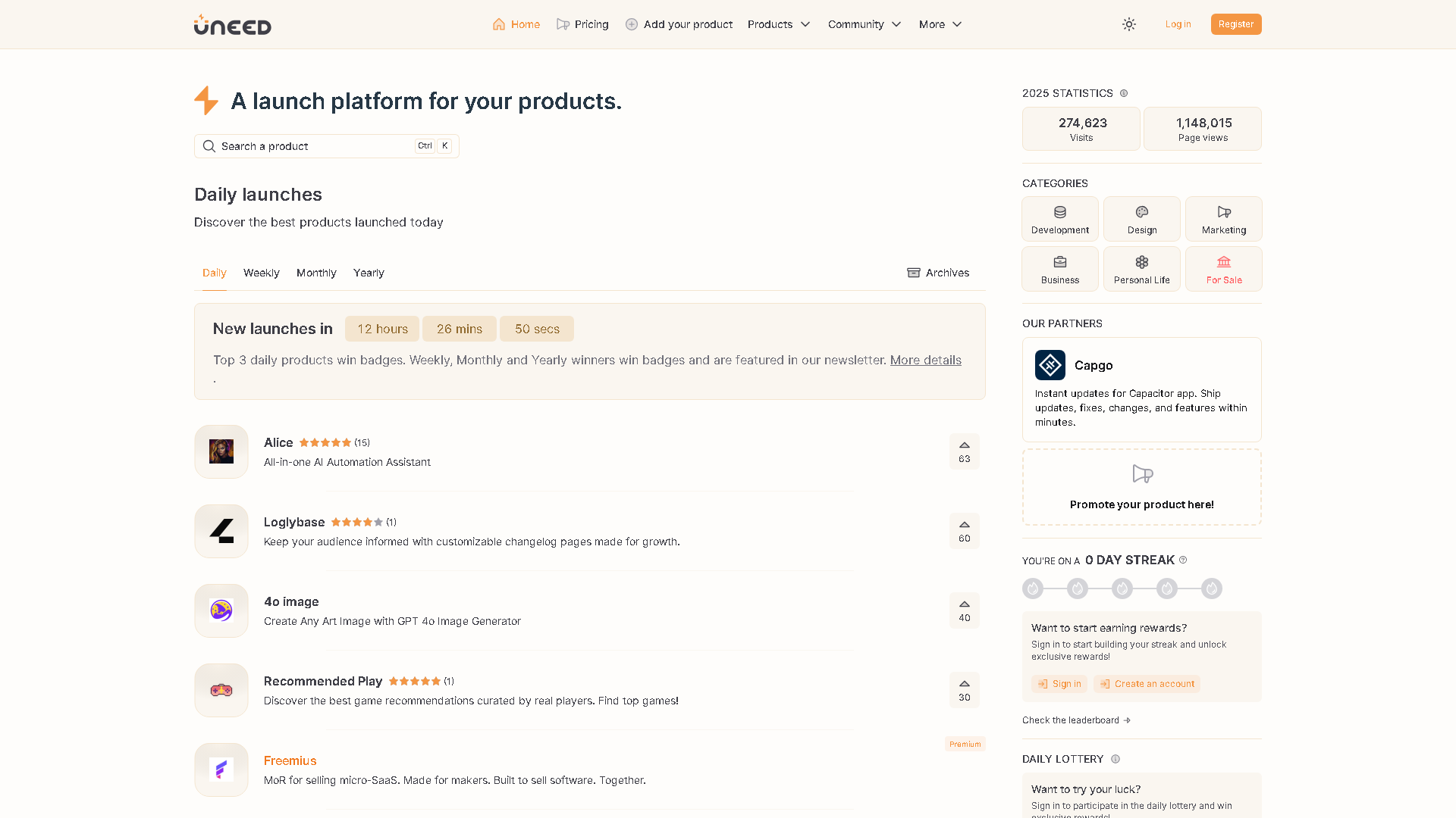 Uneed Interface Screenshot - AI Models & Infrastructure Tool
