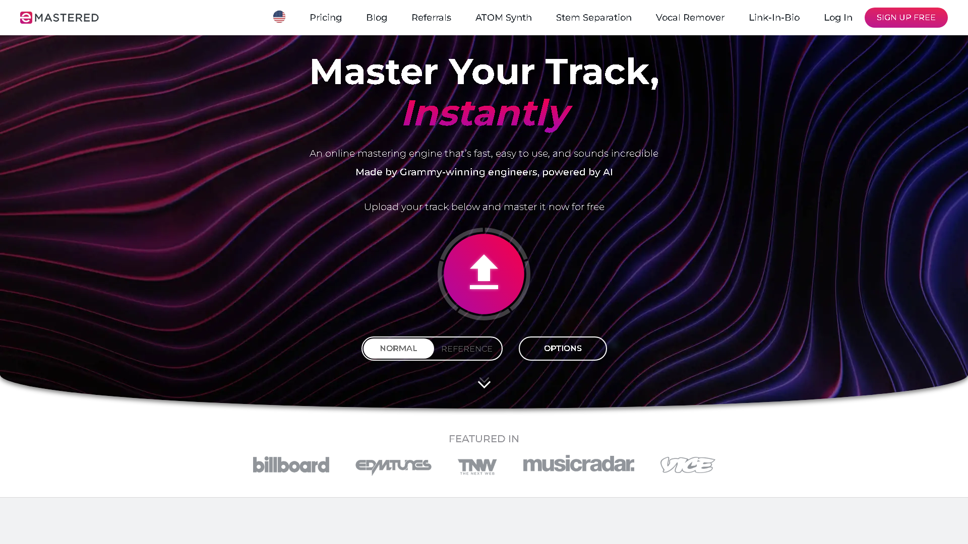 eMastered Interface Screenshot - Music & Audio Tool
