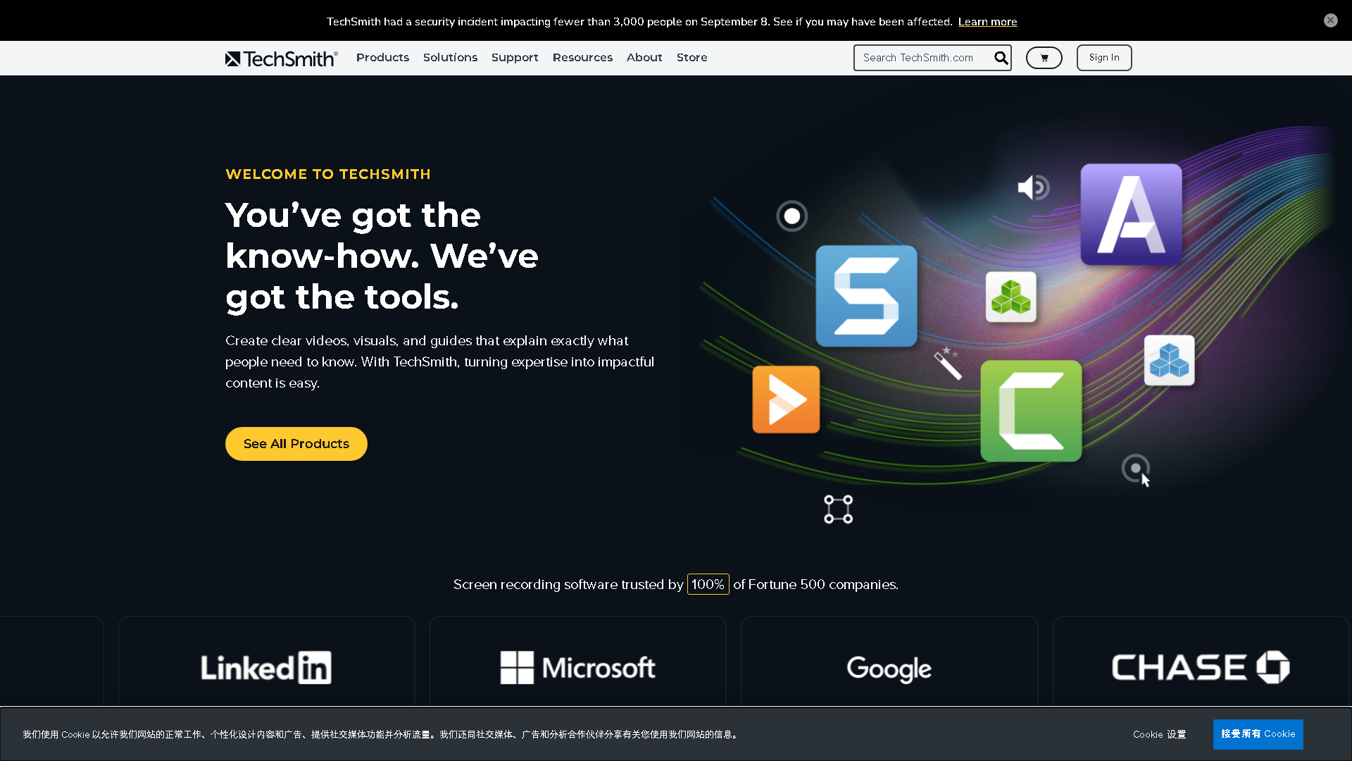 Camtasia Interface Screenshot - Writing & Content Tool