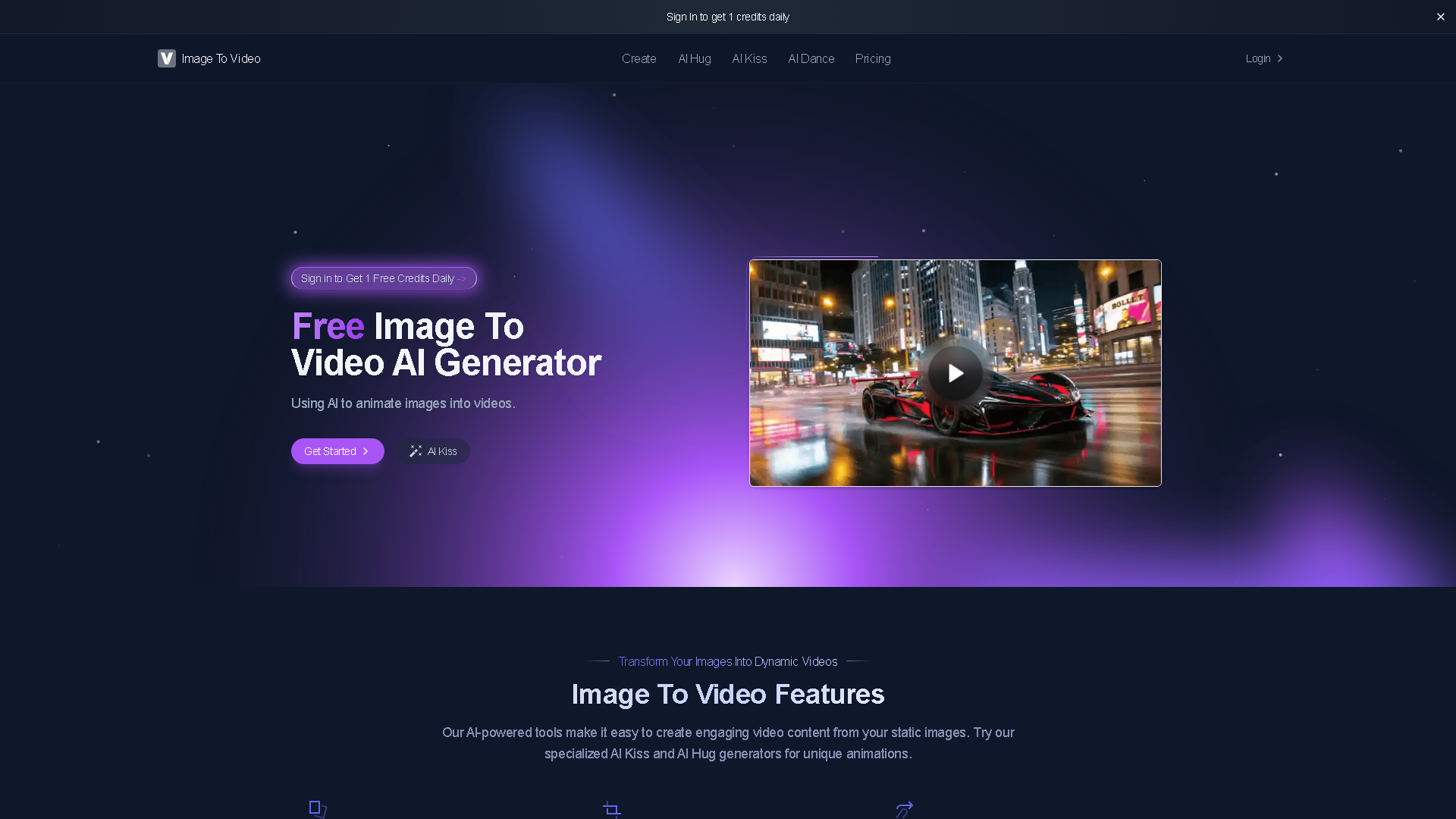 Image To Video Interface Screenshot - Video & Animation Tool