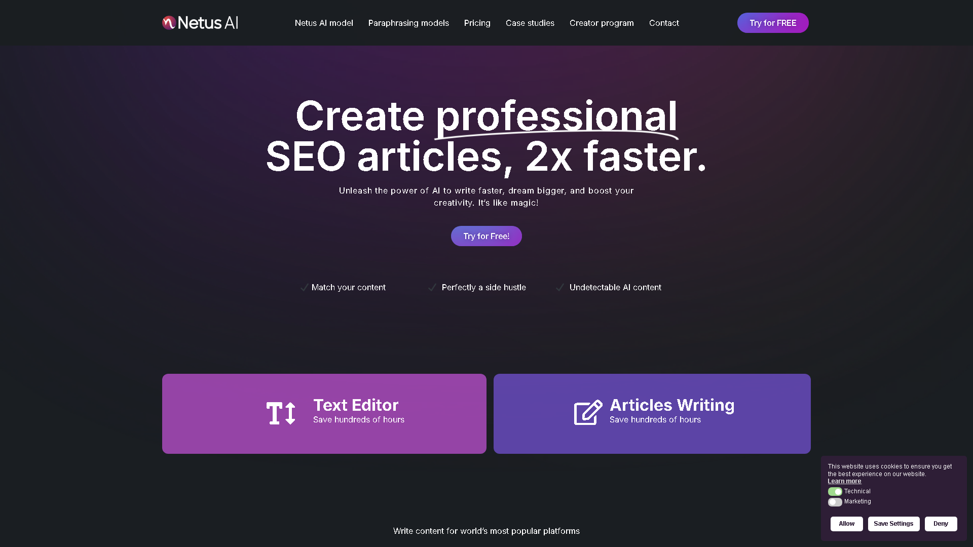 Trolly.ai Interface Screenshot - Writing & Editing Tool