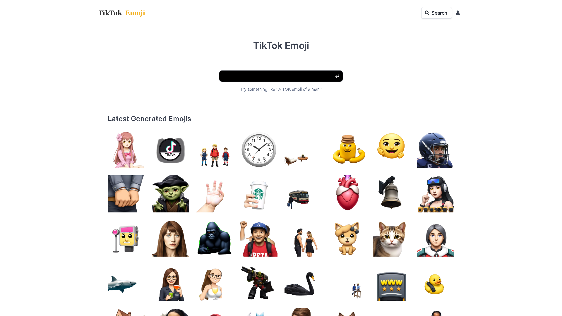 TikTokEmoji Interface Screenshot - Art & Creative Design Tool