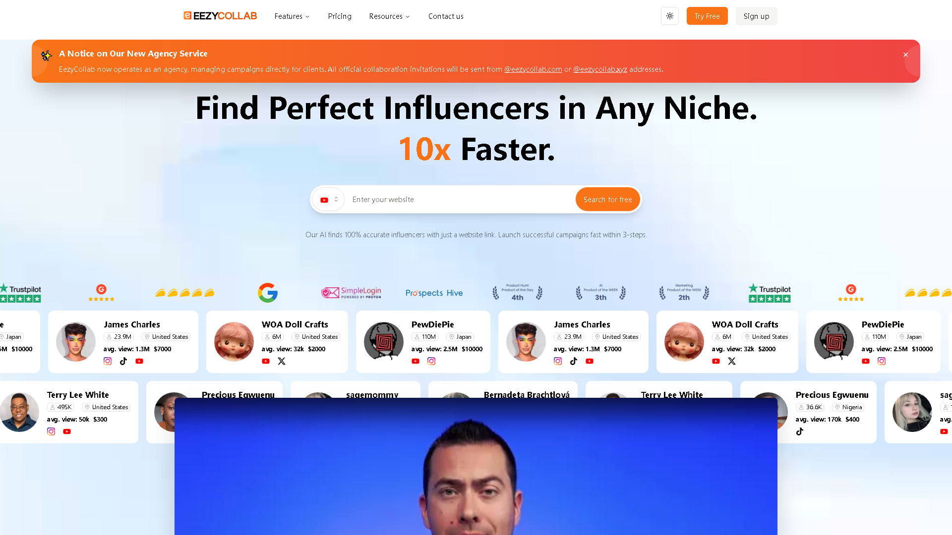 EezyCollab Interface Screenshot - Social Media Tool