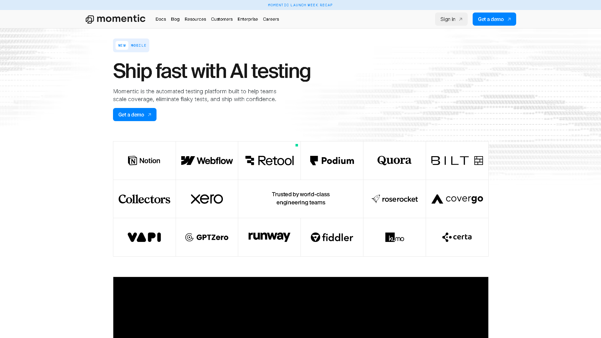 Momentic Interface Screenshot - Development & APIs Tool
