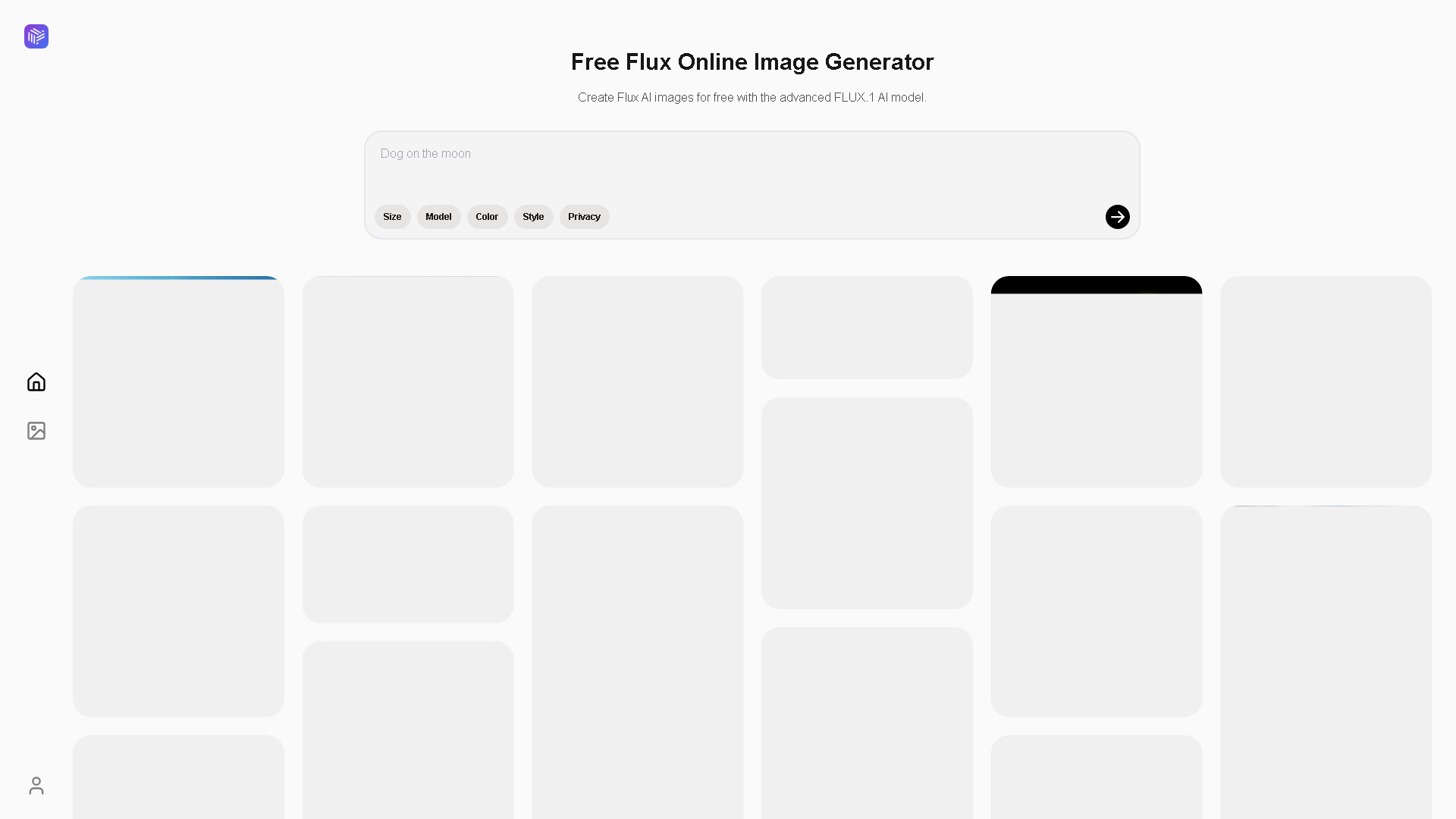 Free FLUX AI Interface Screenshot - Art & Creative Design Tool