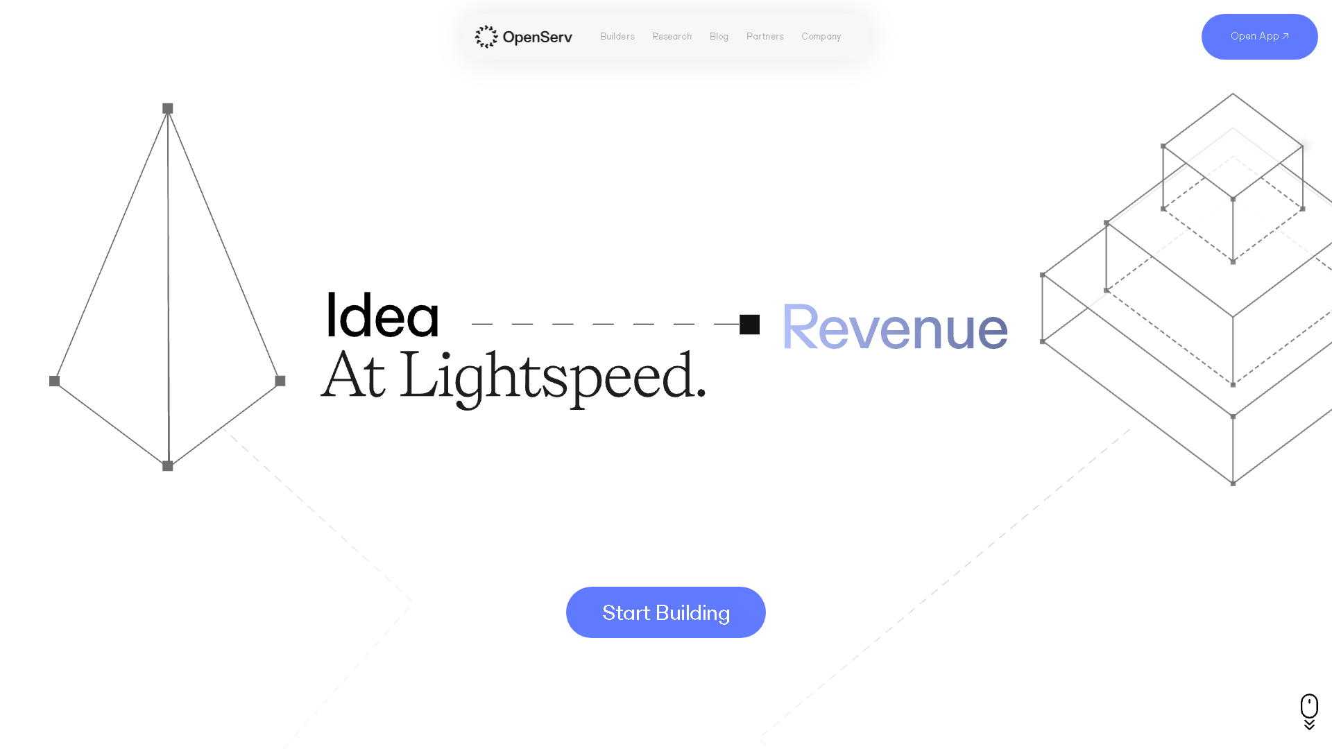 OpenServ Interface Screenshot - Business Research Tool