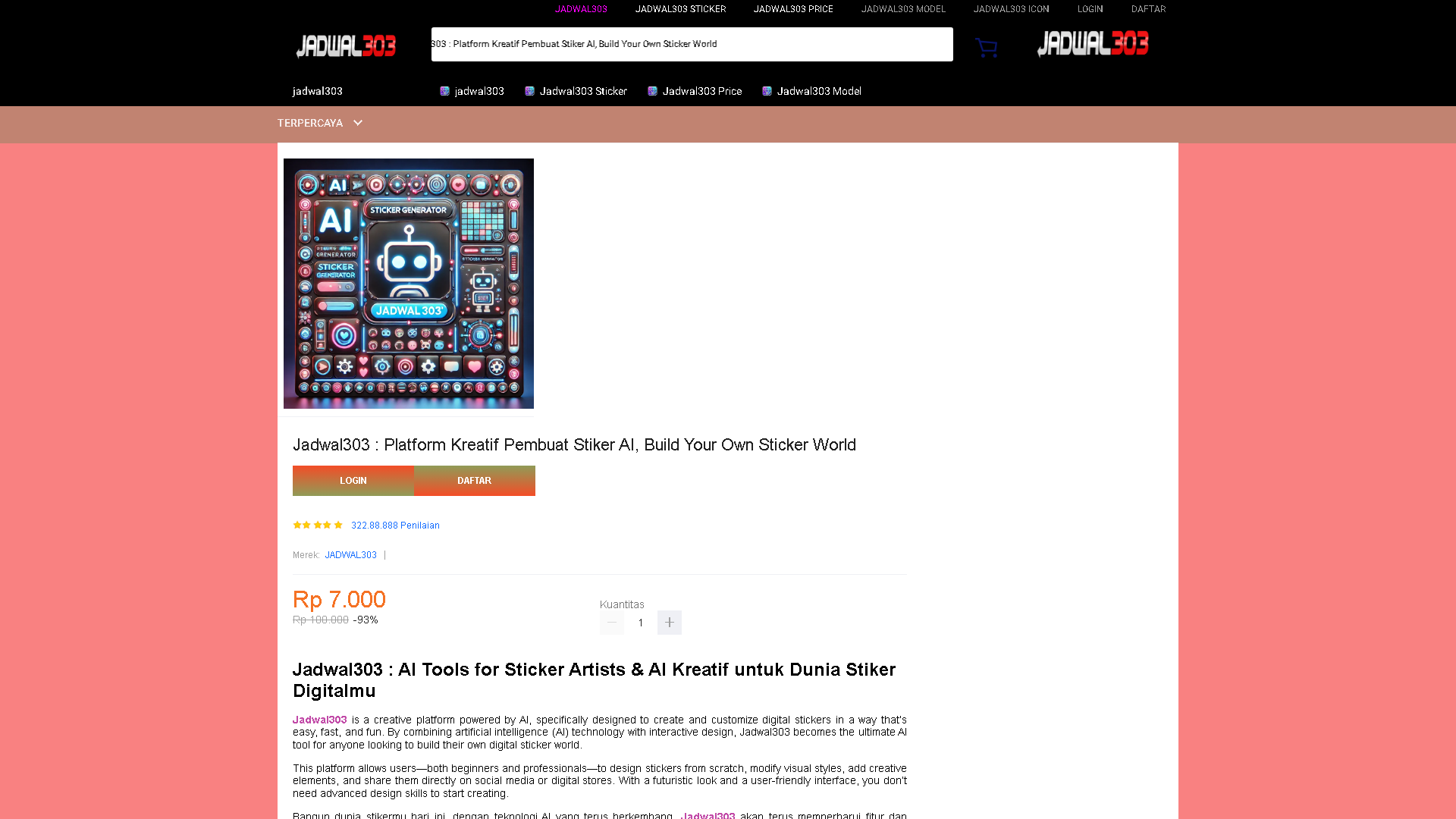 AI Sticker Generator Interface Screenshot - Art & Creative Design Tool