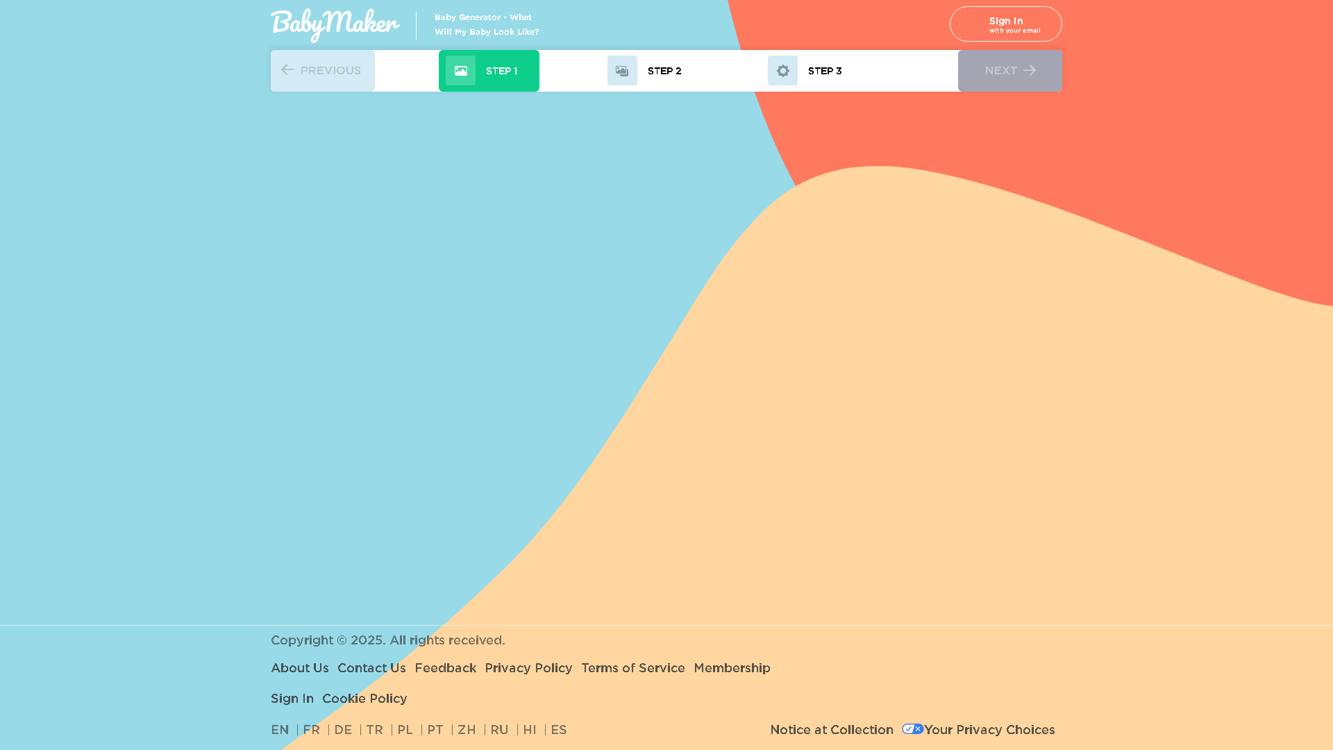 Baby Face Generator Interface Screenshot - Image & Design Tool