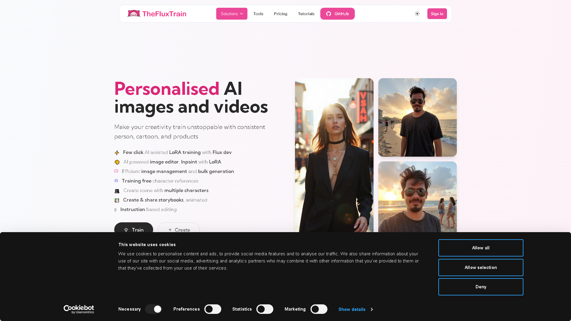 TheFluxTrain Interface Screenshot - Image Generation & Editing Tool