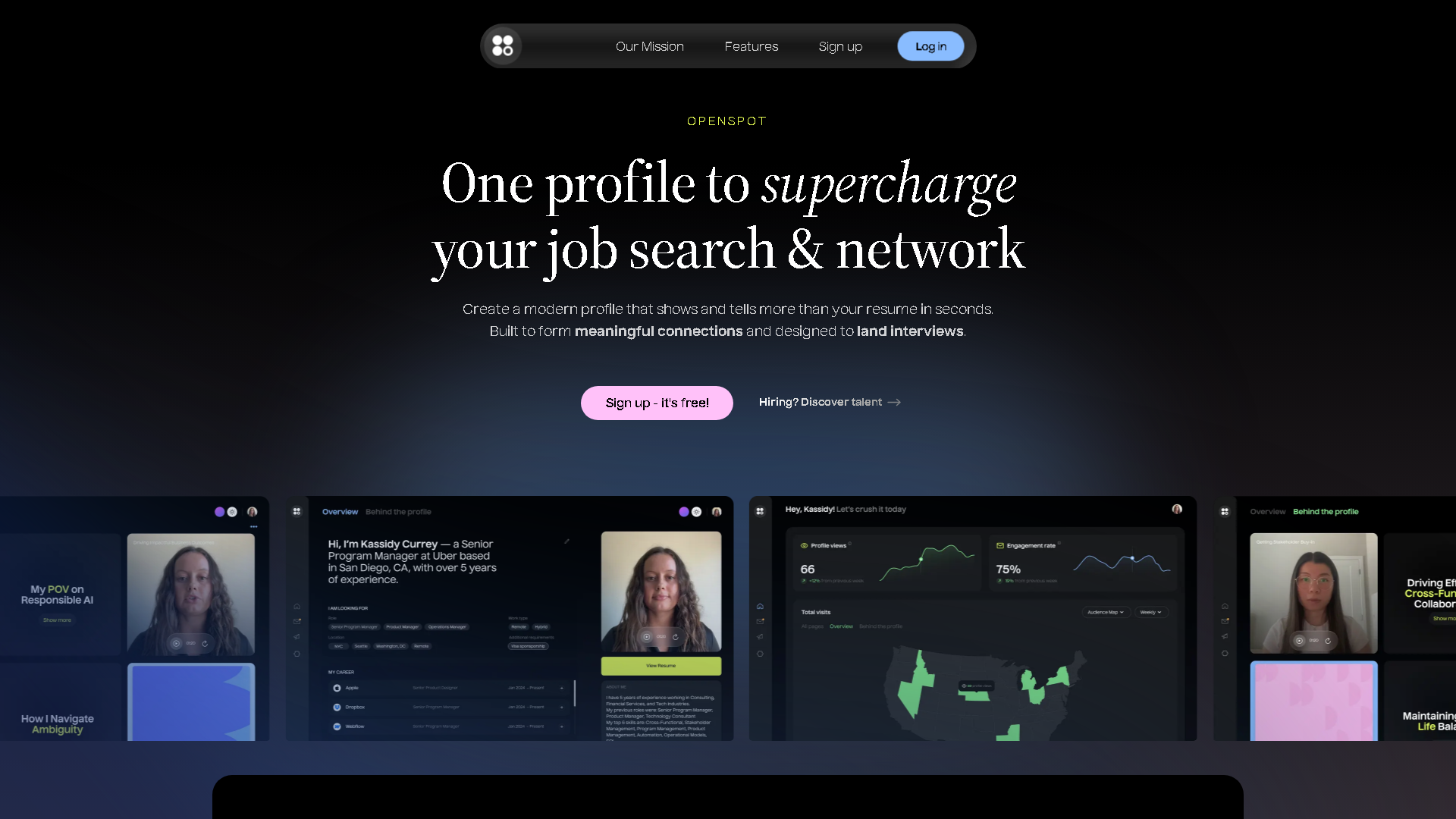 Openspot Interface Screenshot - Social Media Tool
