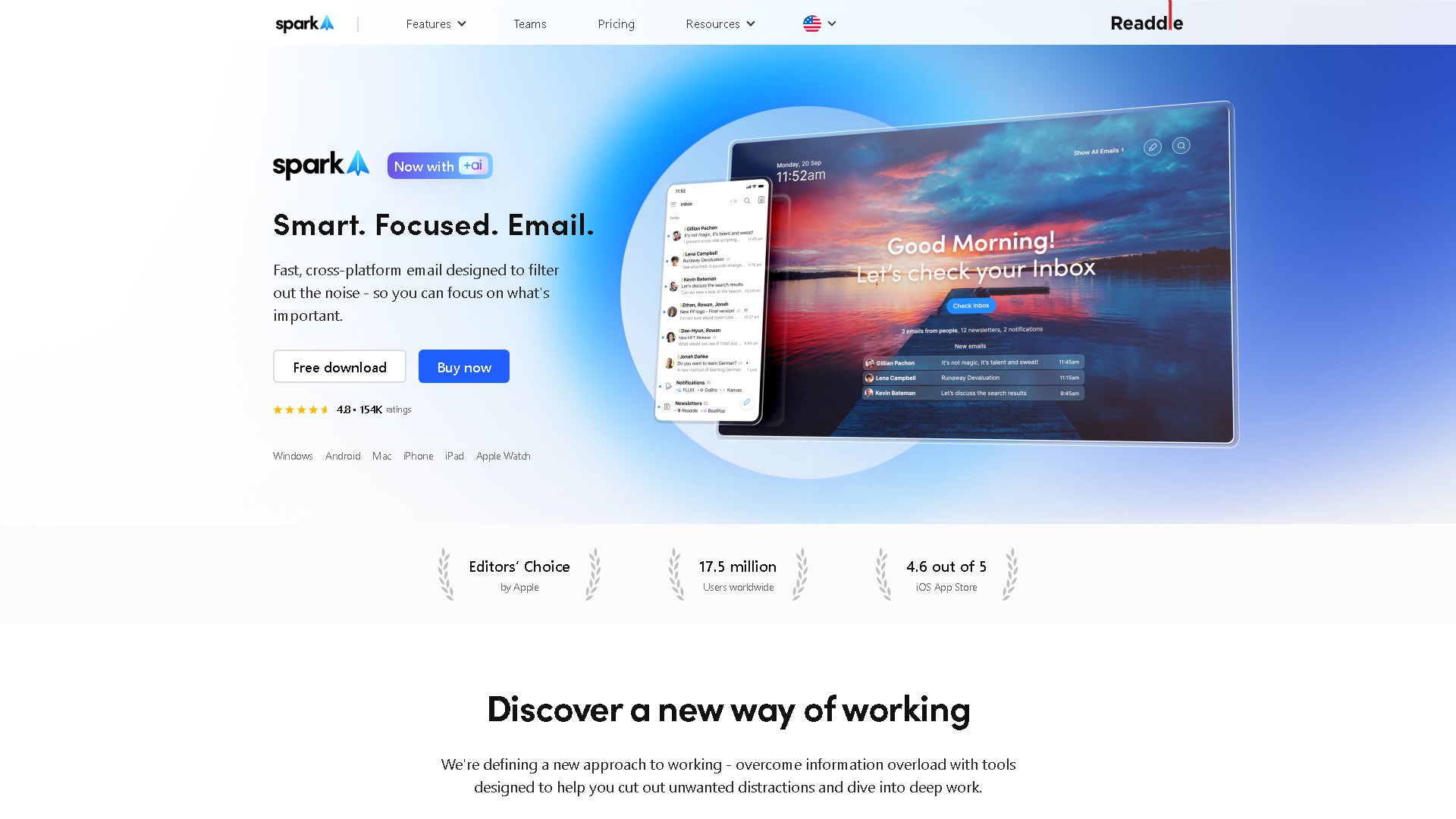 Spark Mail Interface Screenshot - Writing & Editing Tool
